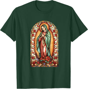 Catholic Saint Lady Of Guadalupe Graphic Women Virgin Mary T-Shirt - T-Shirt | Forest