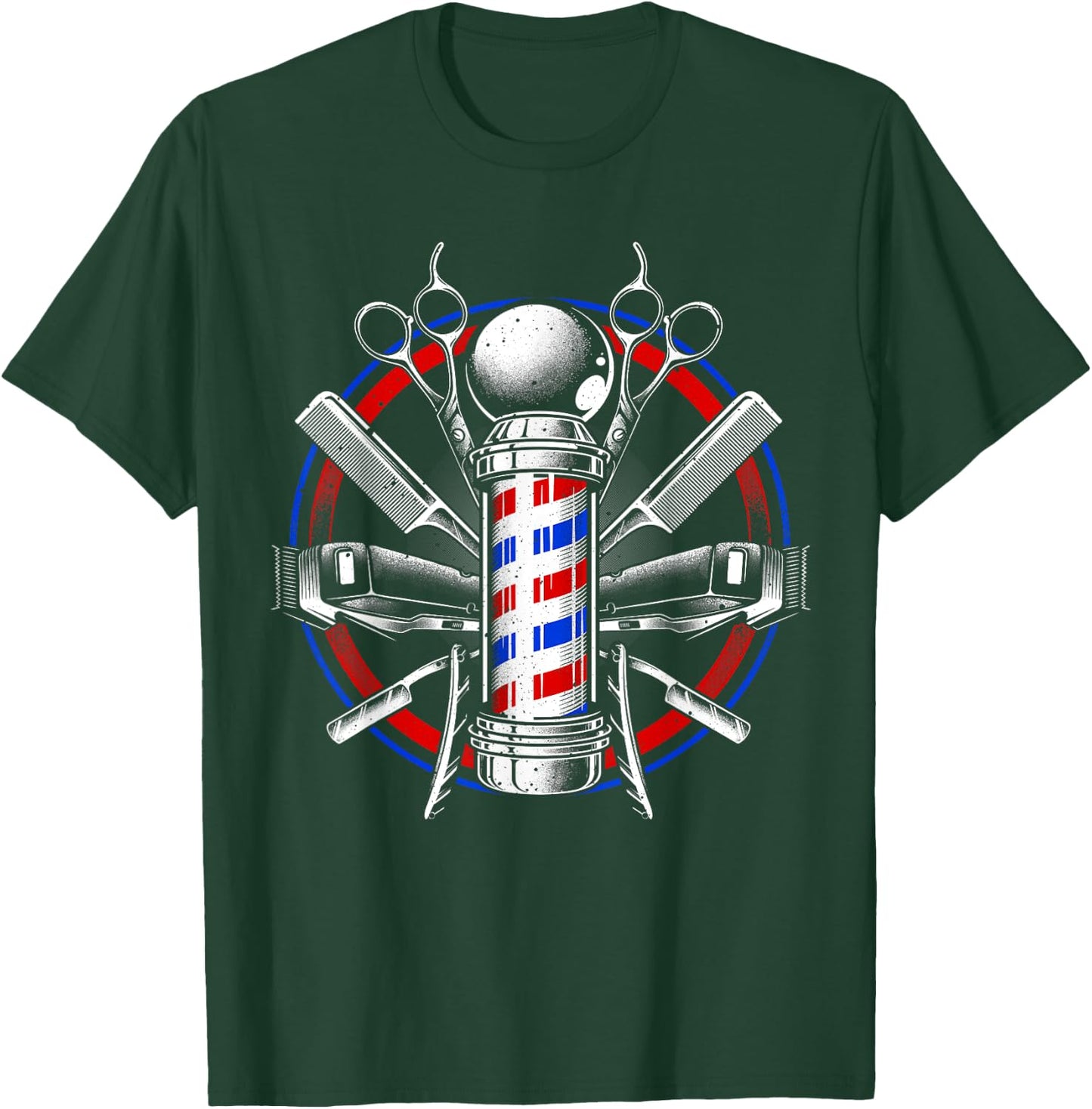 Funny Barber Gift Barbershop Pole Tools Hairstylist Small T-Shirt - T-Shirt | Forest