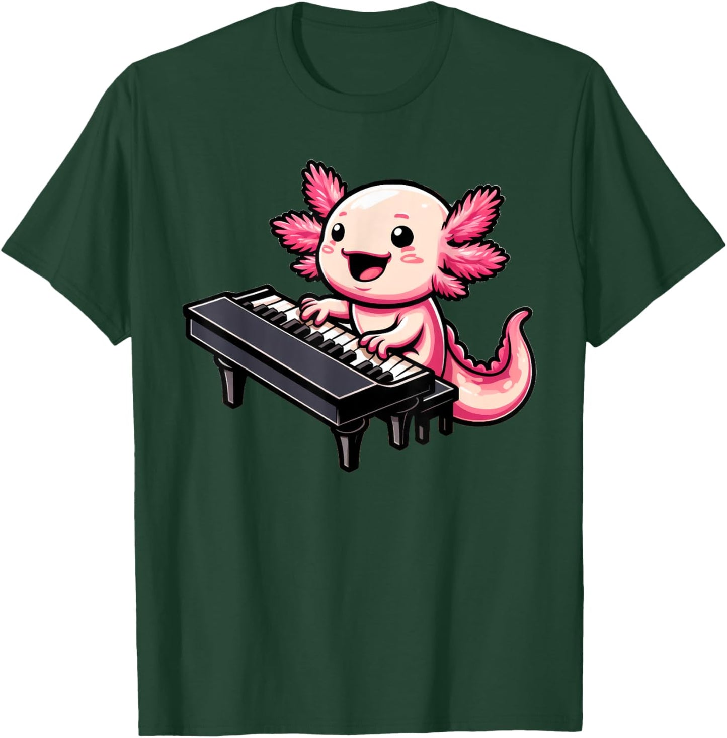 Axolotl Playing Piano Axolotls Musician Music T-Shirt - T-Shirt | Forest