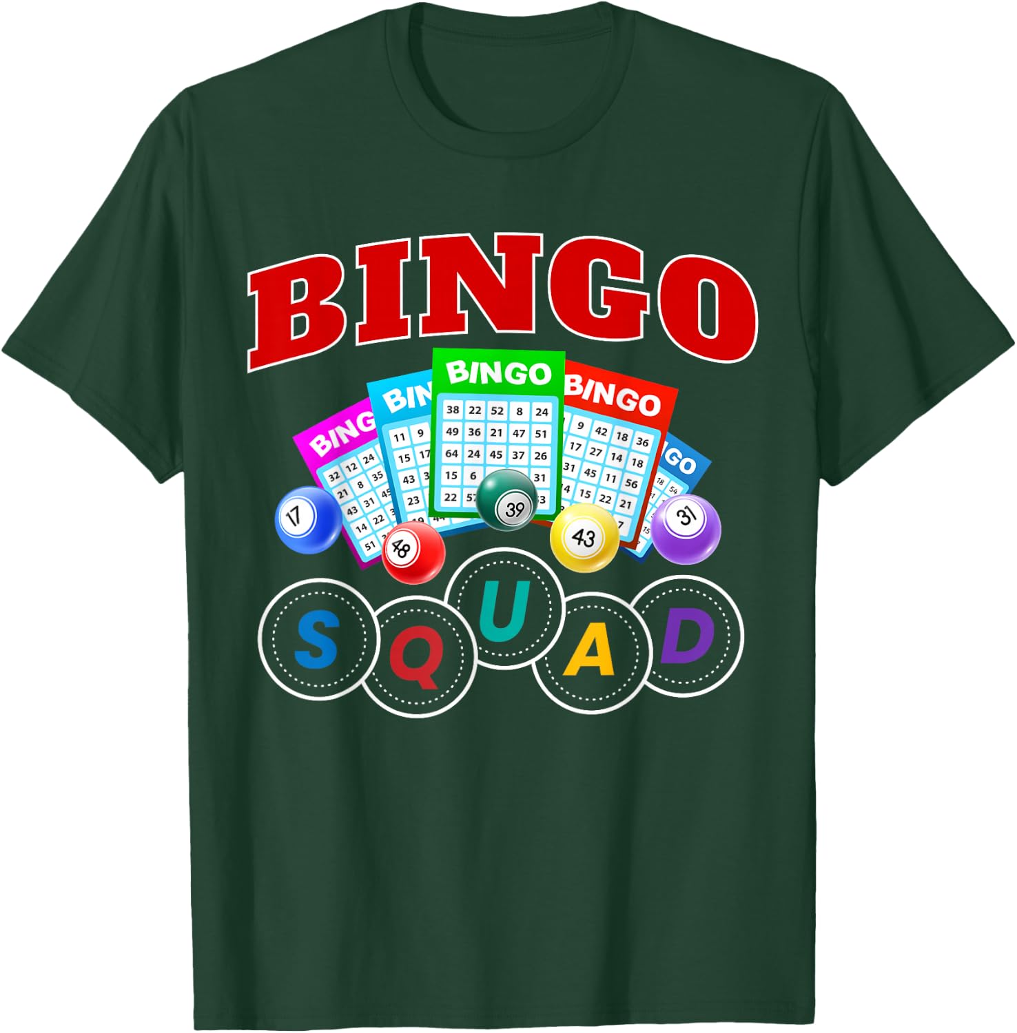 Bingo Squad Funny Game Bingo Party Birthday Family Game T-Shirt - T-Shirt | Forest