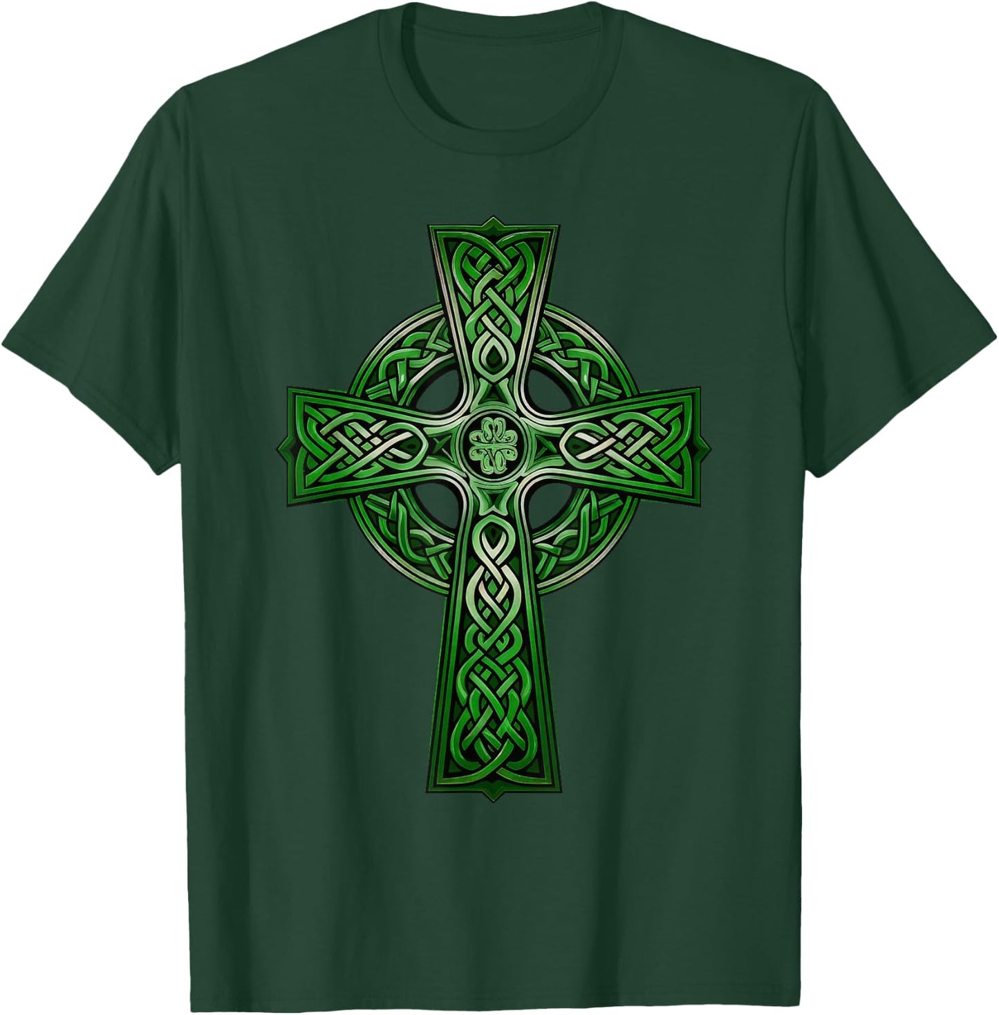 Irish Celtic Cross Knot Christian Holy Trinity Scottish Celt T-Shirt - T-Shirt | Forest