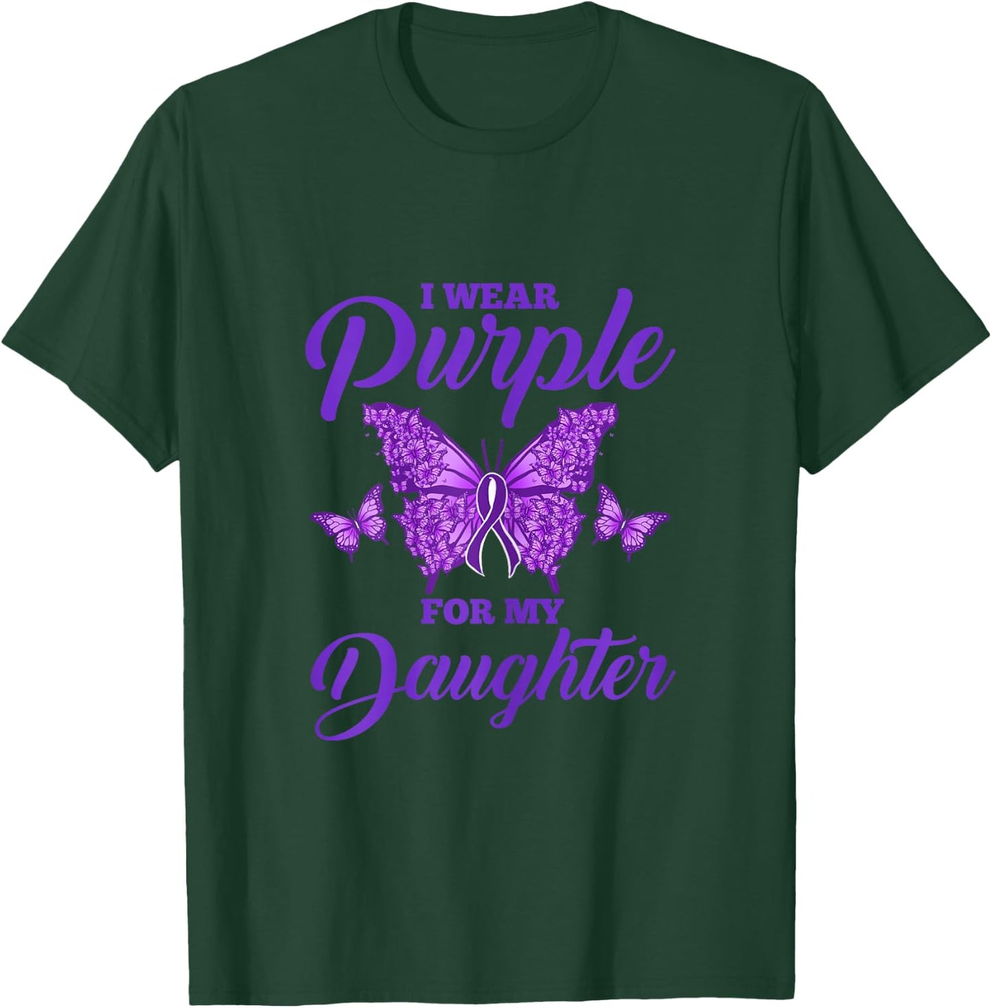 I Wear Purple For My Daughter Epilepsy Mom T-Shirt - T-Shirt | Forest