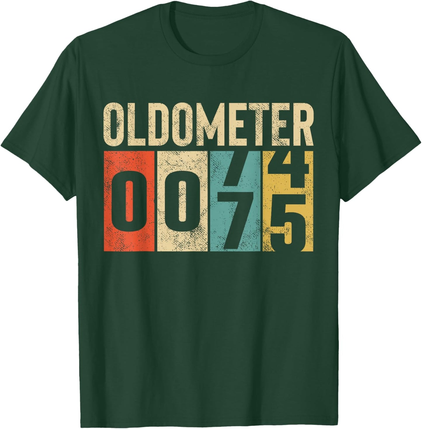 Funny 75 Years Old Oldometer Vintage 75th Birthday Odometer T-Shirt - T-Shirt | Forest