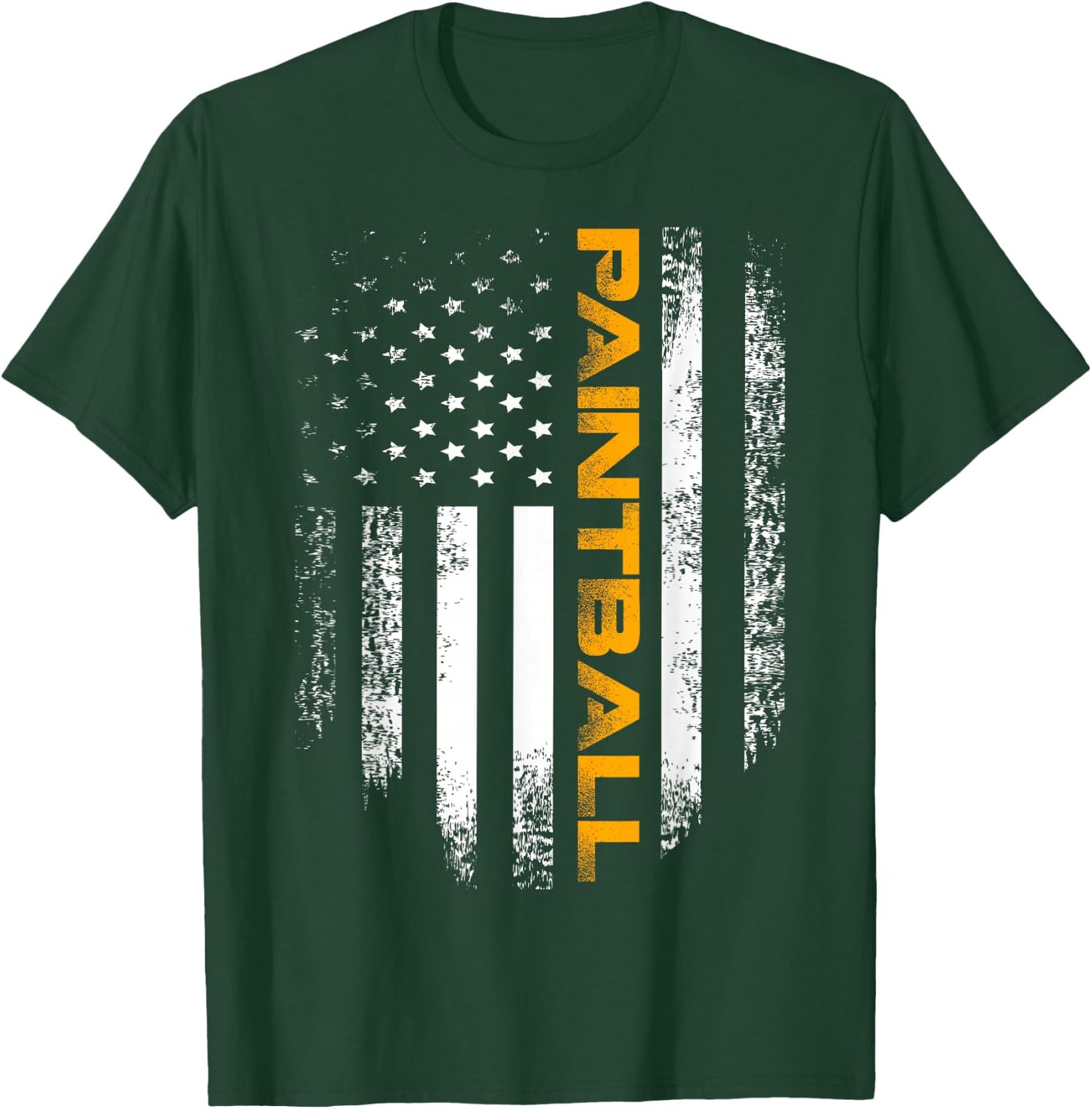 Vintage Paintball with American Flag for Sports Gift T-Shirt - T-Shirt | Forest