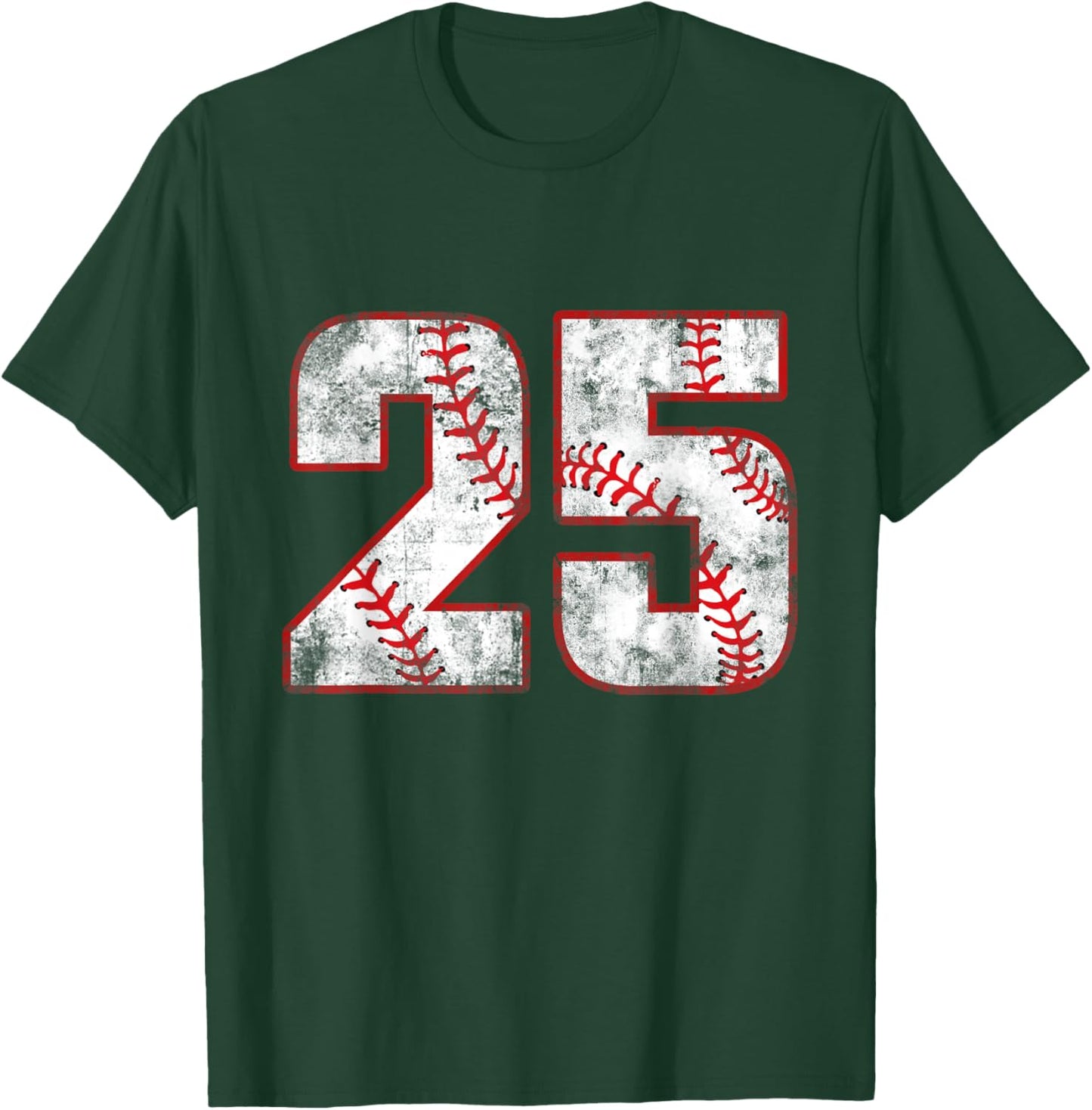 Vintage Baseball 25 Jersey Number T-Shirt - T-Shirt | Forest