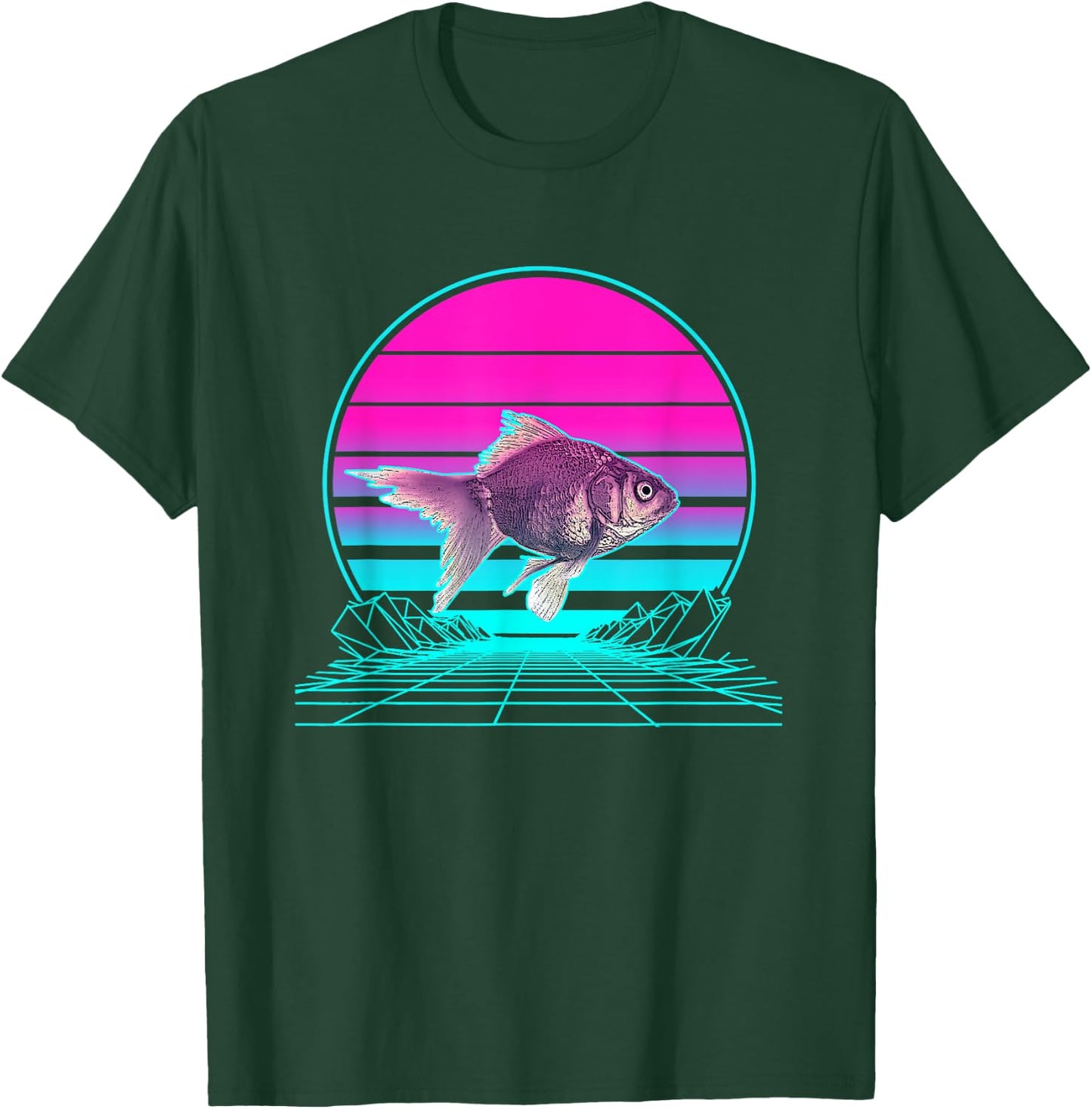 Vintage Retro Sunset Goldfish T-Shirt - T-Shirt | Forest