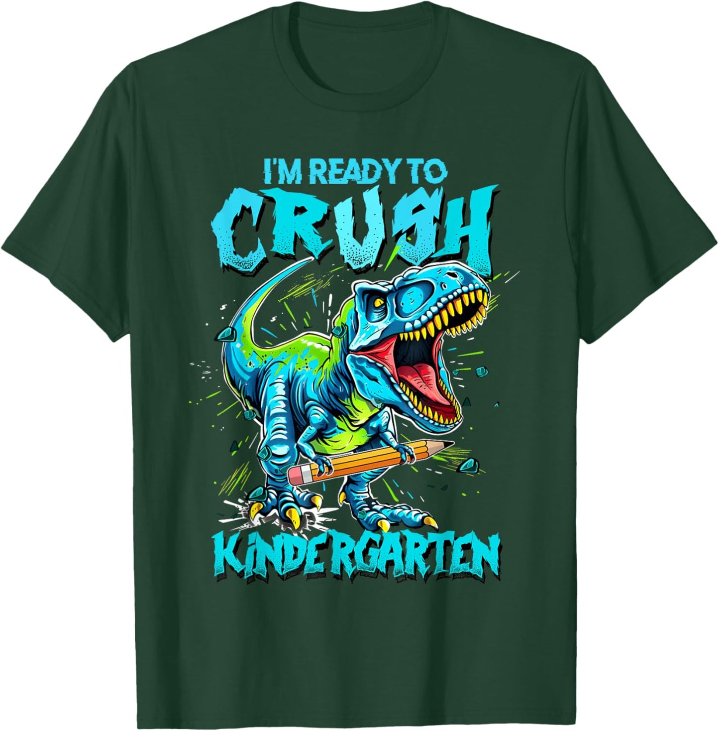 2026 I'm Ready To Crush Kindergarten Dinosaur Boys T-Shirt - T-Shirt | Forest