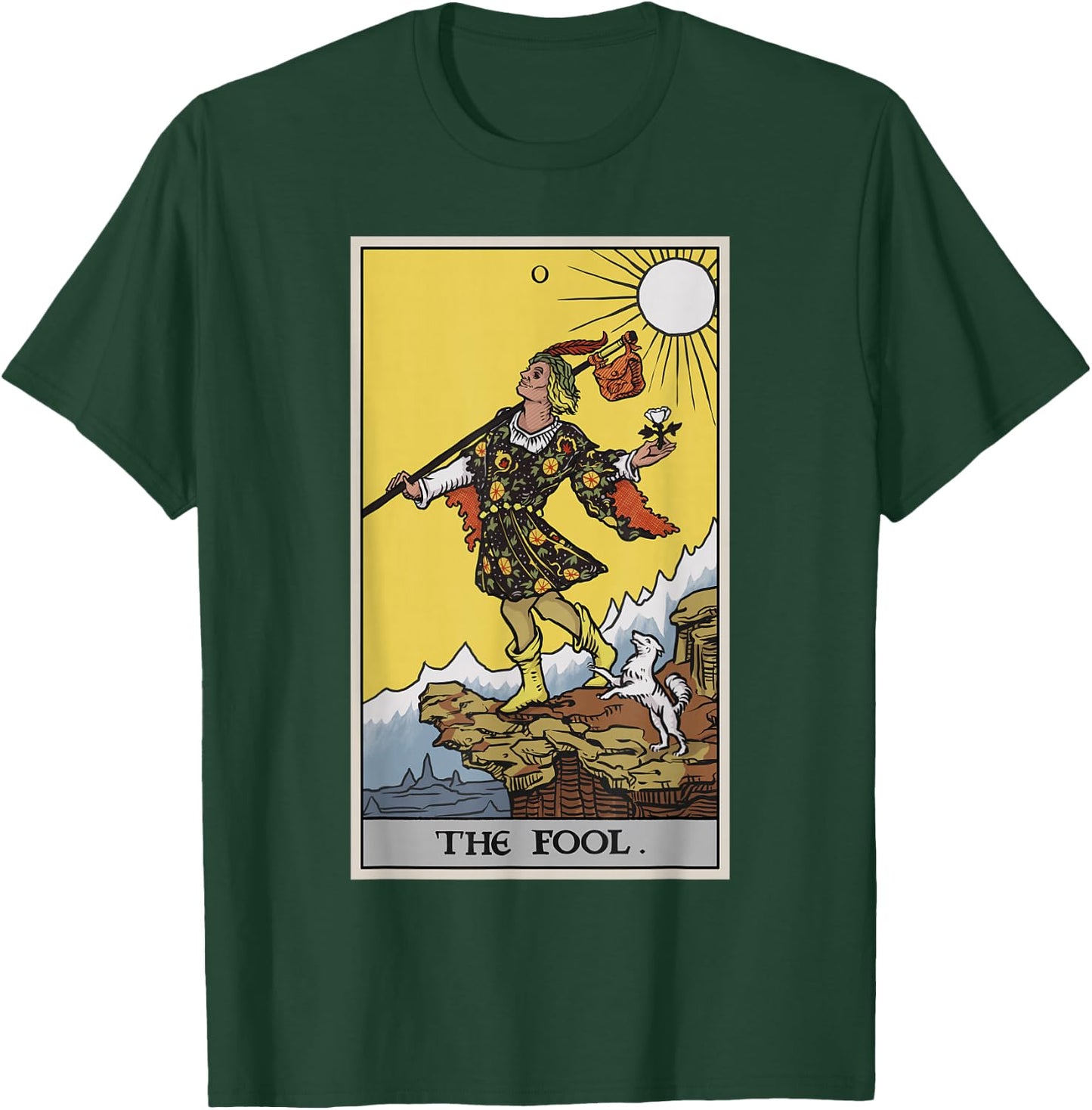 The Fool Tarot Card Pagan Witch Occult Fortune Divination T-Shirt - T-Shirt | Forest