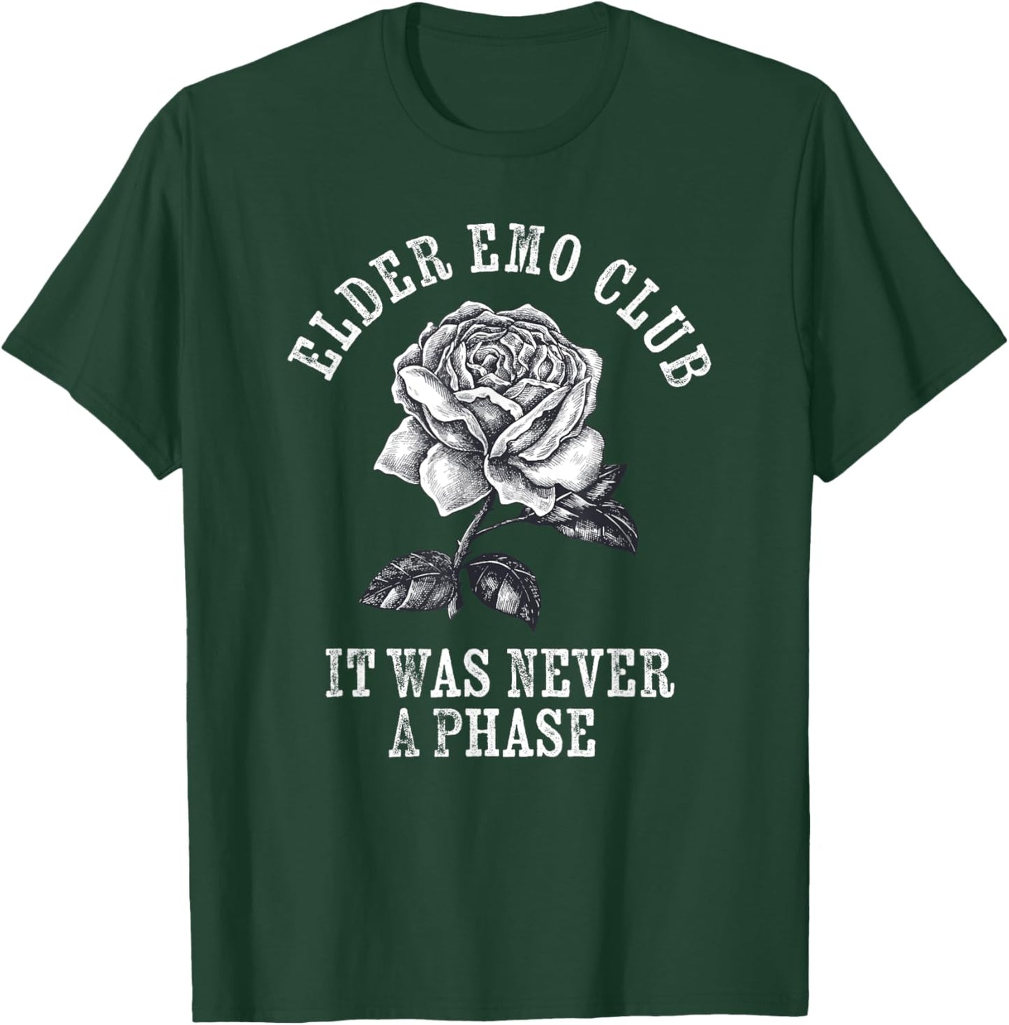 Elder Emo Club It Was Never A Phase Funny Emo Goth Punk T-Shirt - T-Shirt | Forest