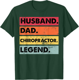 Husband Dad Chiropractor Fathers Funny Chiropractic T-Shirt - T-Shirt | Forest