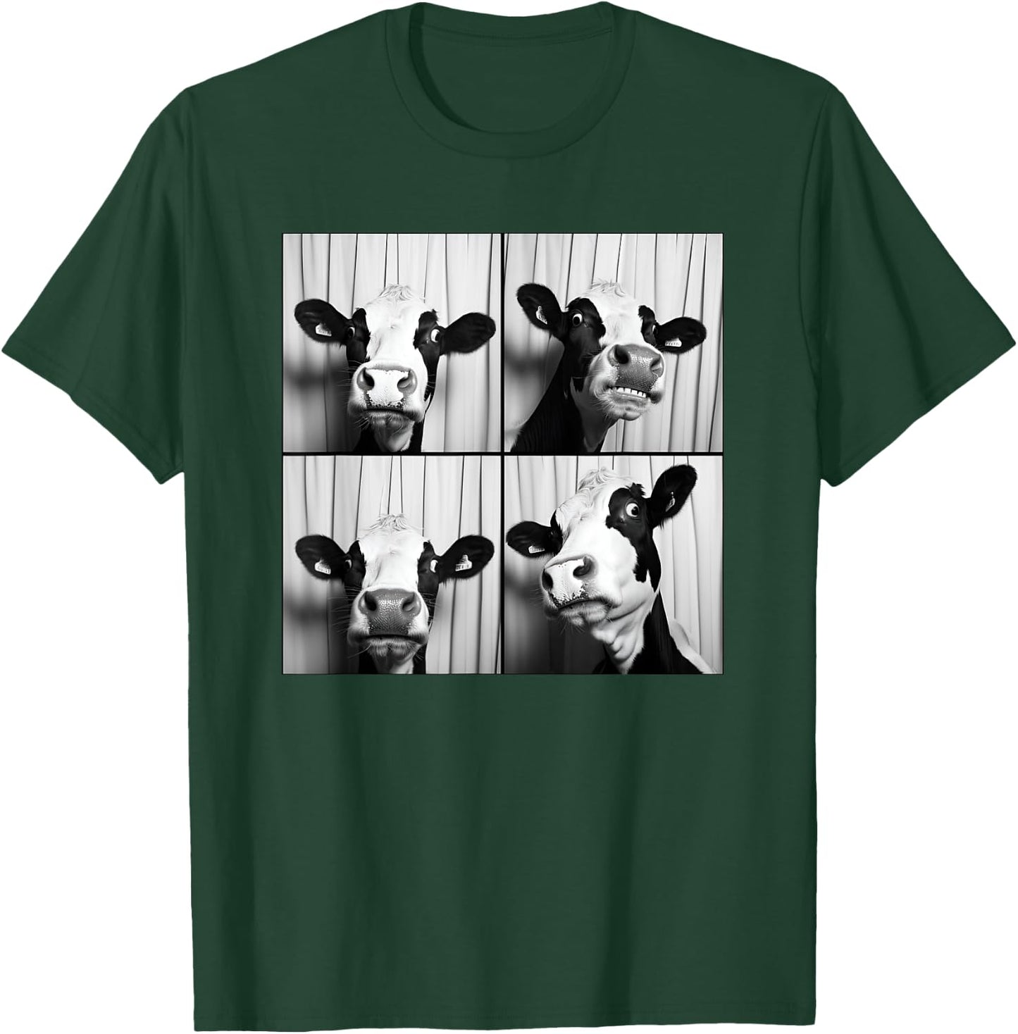 Cow Face Portrait Quirky Farmyard Farmer Funny Farm Animal T-Shirt - T-Shirt | Forest