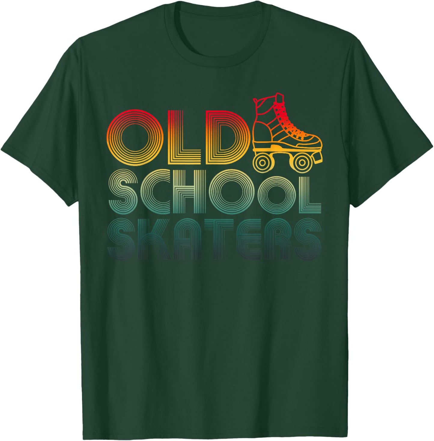 Roller Skates Old School Vintage Derby Funky 70’s Party T-Shirt - T-Shirt | Forest