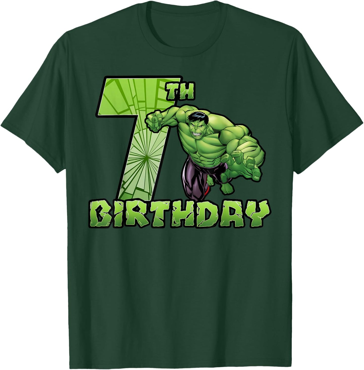 Marvel Avengers Hulk Smash 7th Birthday T-Shirt - T-Shirt | Forest