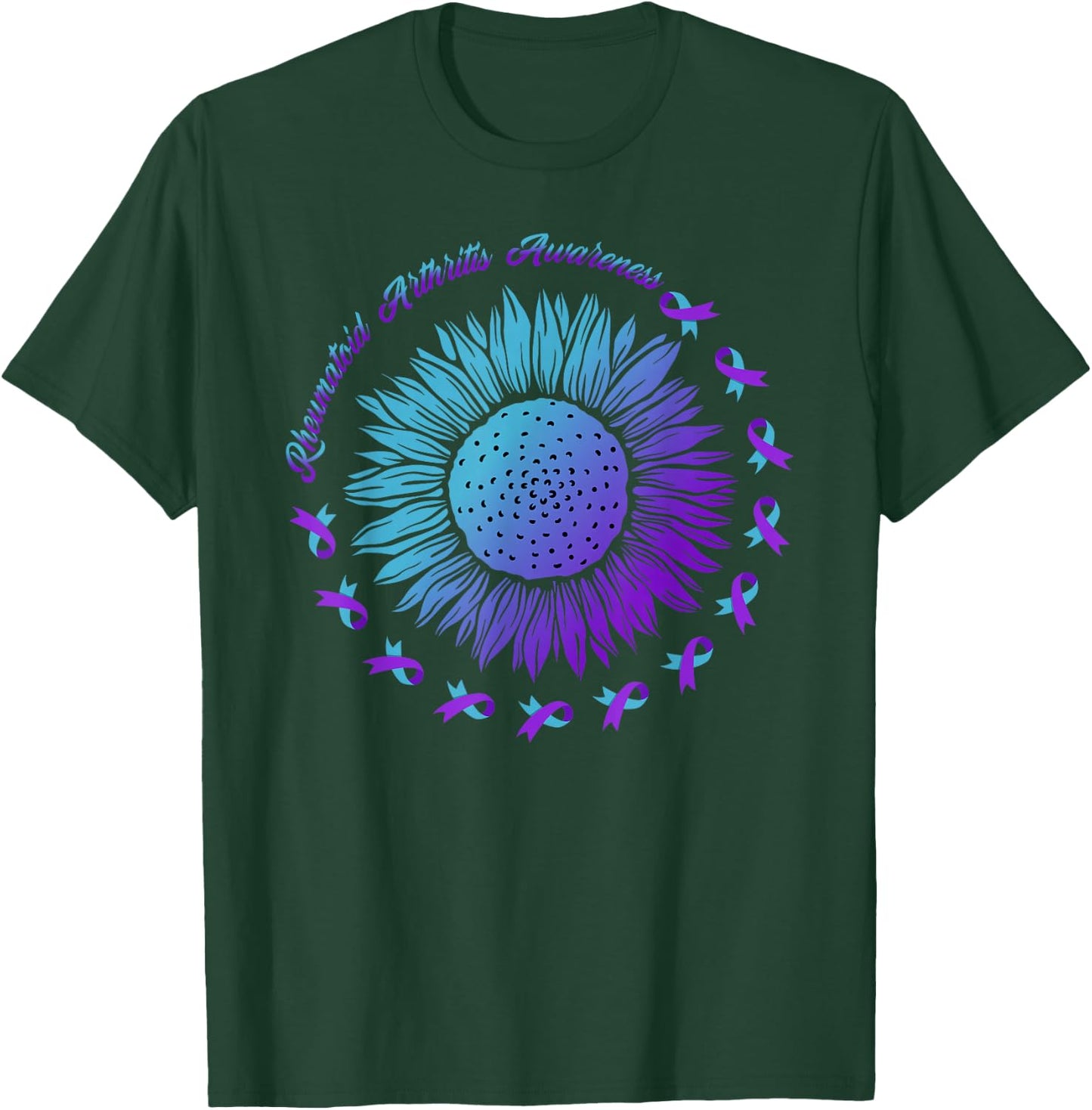 Rheumatoid Arthritis Ribbon Rheumatoid Arthritis Awareness T-Shirt - T-Shirt | Forest