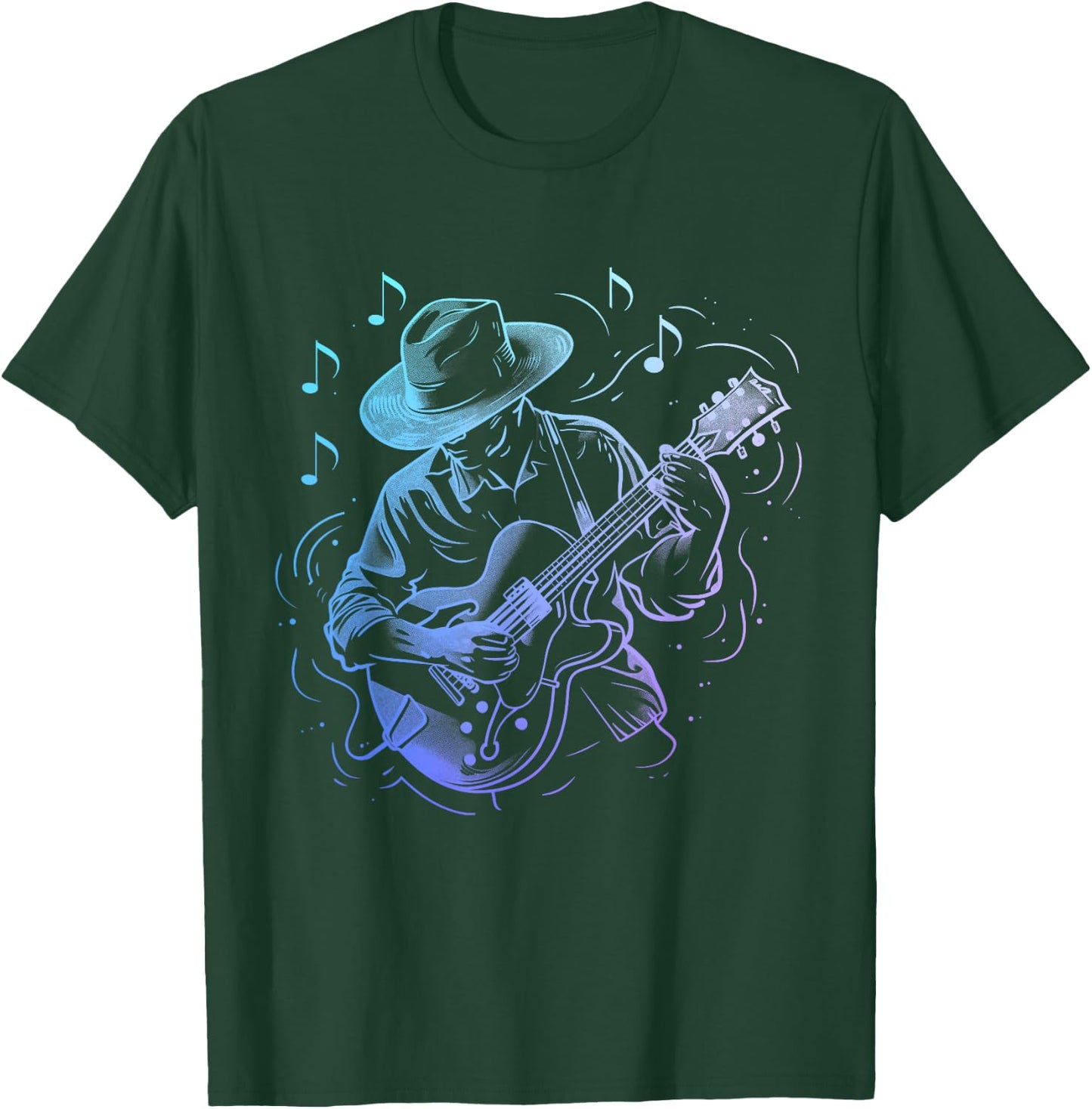 Guitar Player Jazz Blues Music Blues Musician Guitarist T-Shirt - T-Shirt | Forest