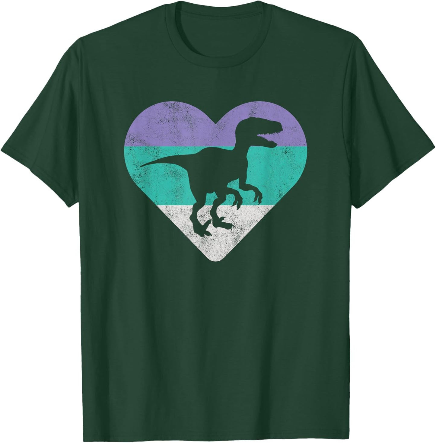 Velociraptor Retro Dinosaur Gift or Girls T-Shirt - T-Shirt | Forest