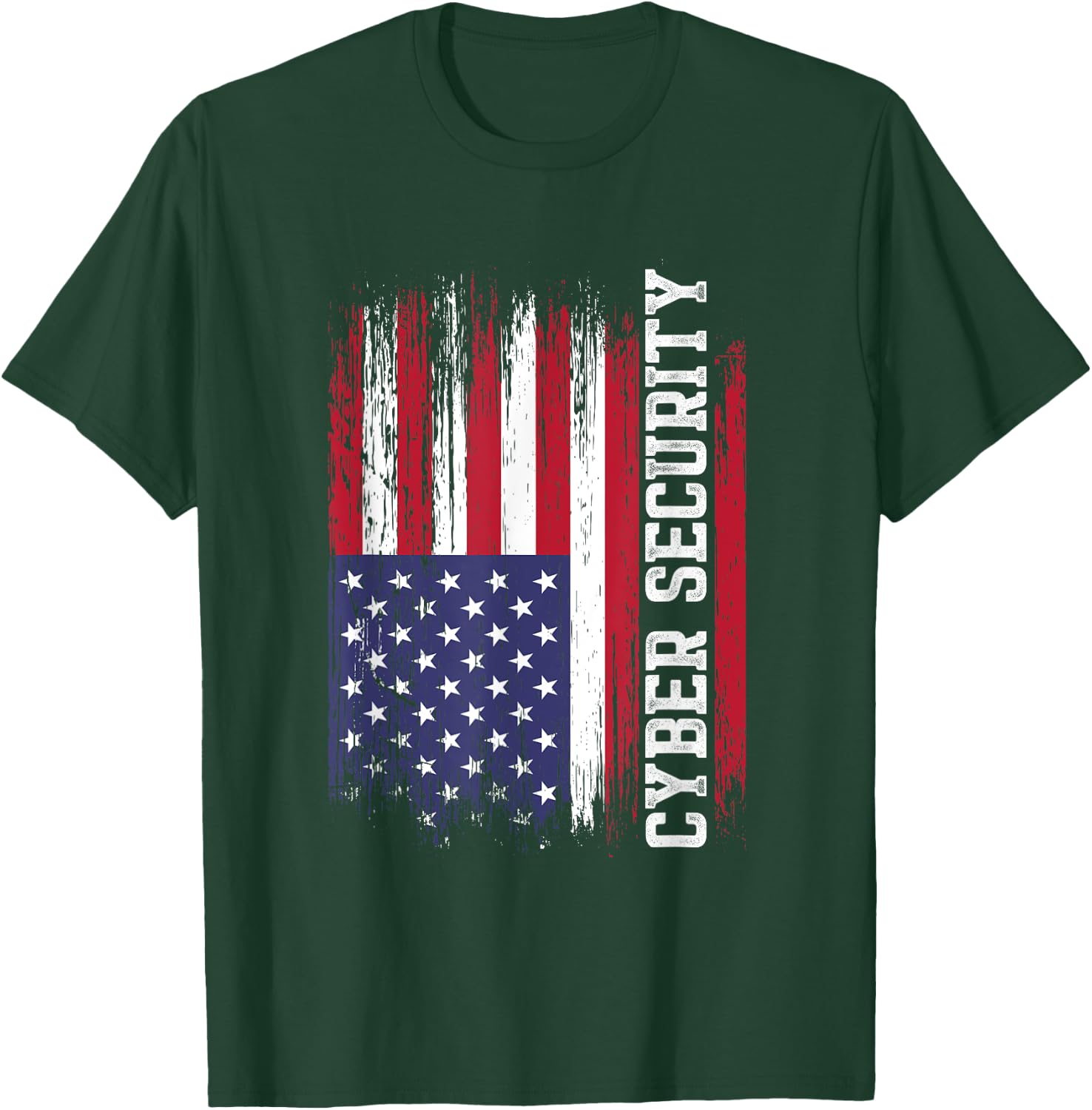 Cybersecurity IT Analyst US Flag Certified Tech Security T-Shirt - T-Shirt | Forest