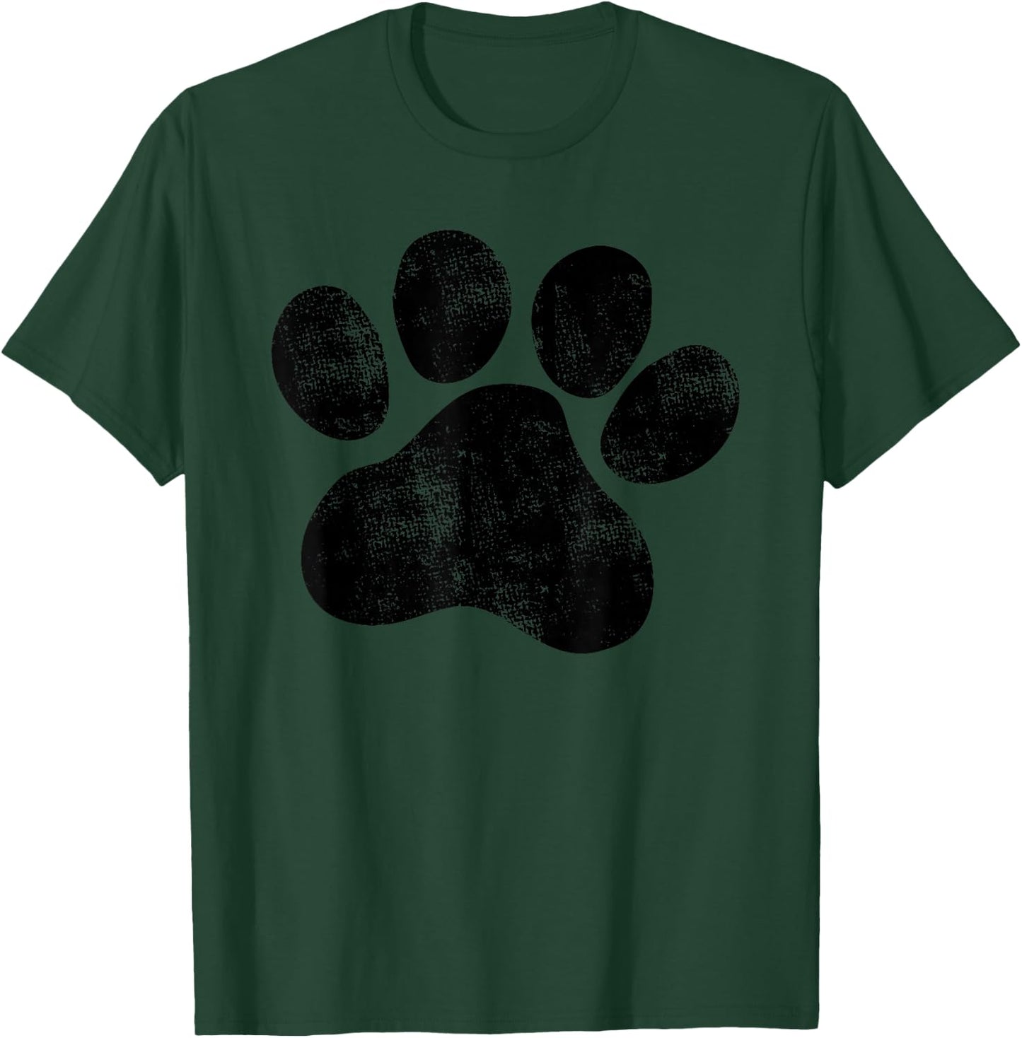 Vintage Dog Paw Men Kids Dog Lovers Small T-Shirt - T-Shirt | Forest