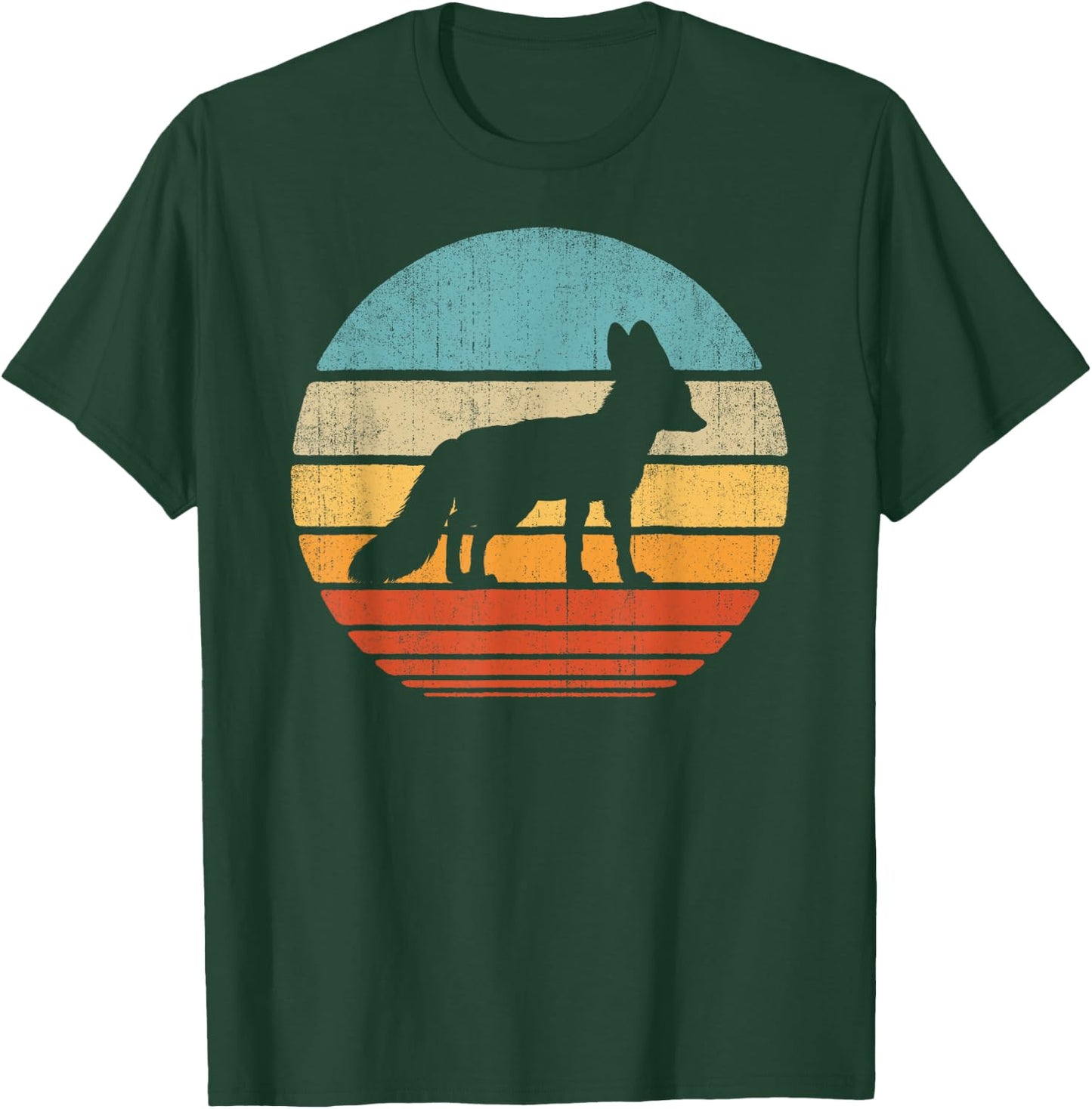 Fennec Fox Retro Vintage 60s 70s Sunset Mammal Animal Lovers T-Shirt - T-Shirt | Forest