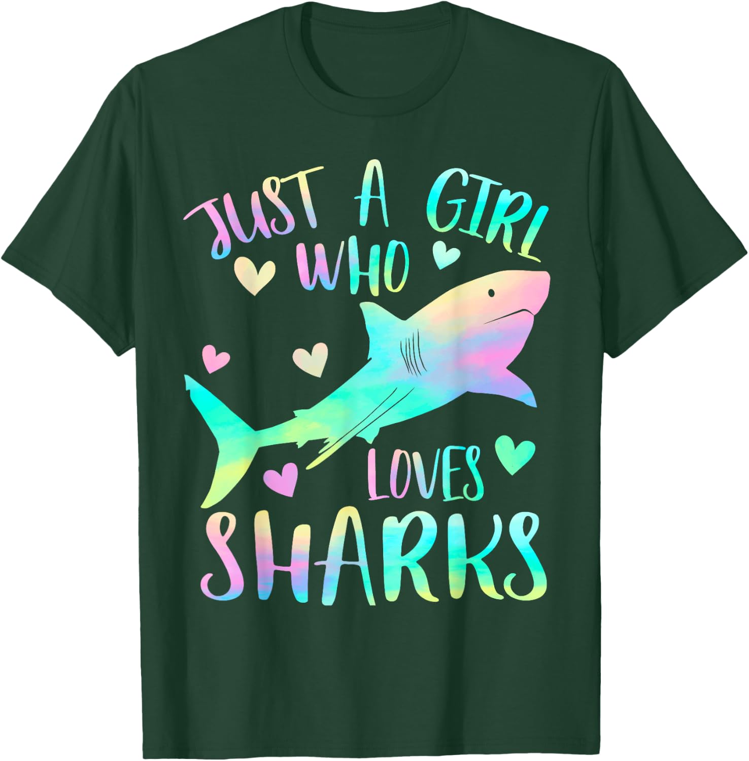 Just a Girl Who Loves Sharks Cute Shark Lover Girls Themed T-Shirt - T-Shirt | Forest