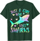 Just a Girl Who Loves Sharks Cute Shark Lover Girls Themed T-Shirt - T-Shirt | Forest