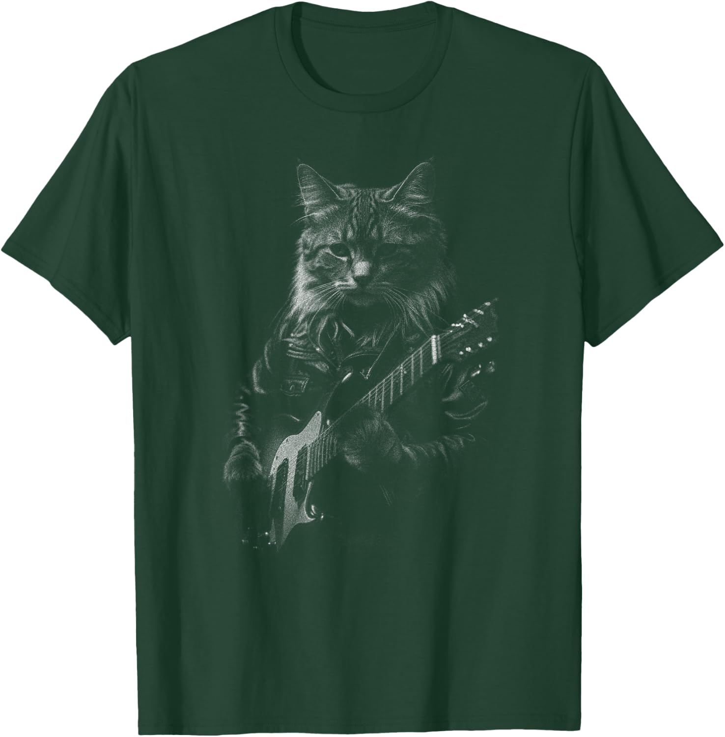 Rock Cat Playing Guitar woman Funny Guitar Cat T-Shirt - T-Shirt | Forest