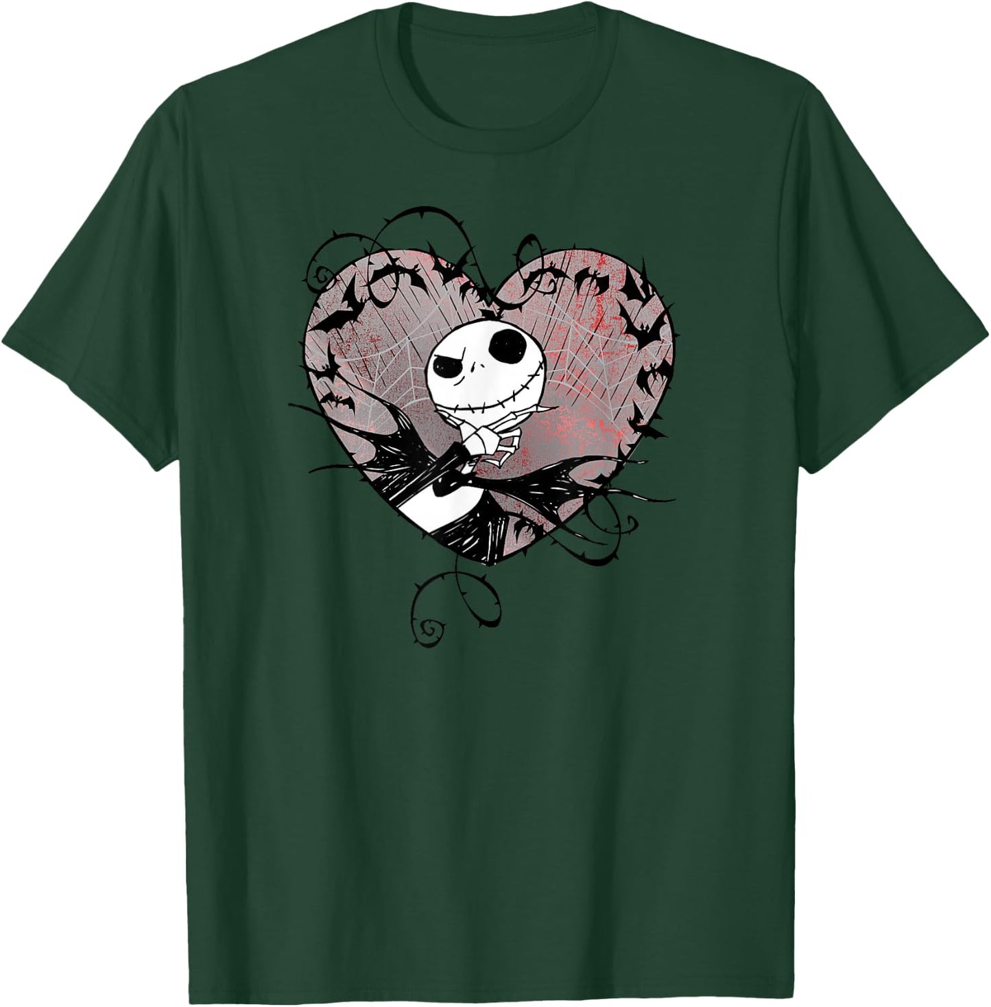 Disney Nightmare Before Christmas Valentines Jack Bat Heart T-Shirt - T-Shirt | Forest