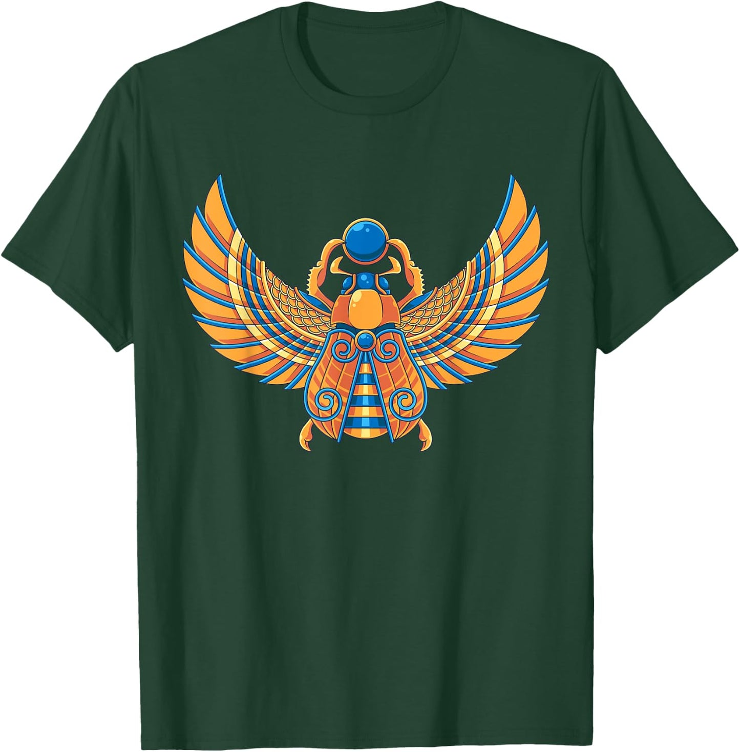 Egyptian Scarab Beetle Ankh Eye Of Horus Ancient Symbol T-Shirt - T-Shirt | Forest