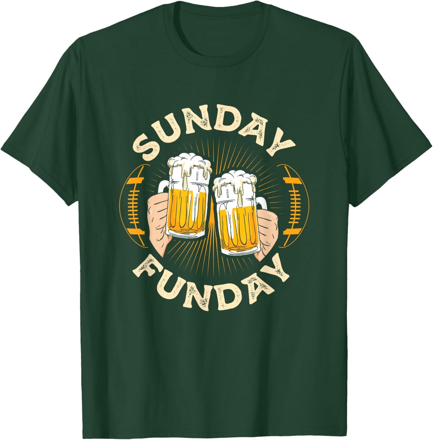 Sunday Funday Funny Football Gift Sport Lovers Football Beer T-Shirt - T-Shirt | Forest