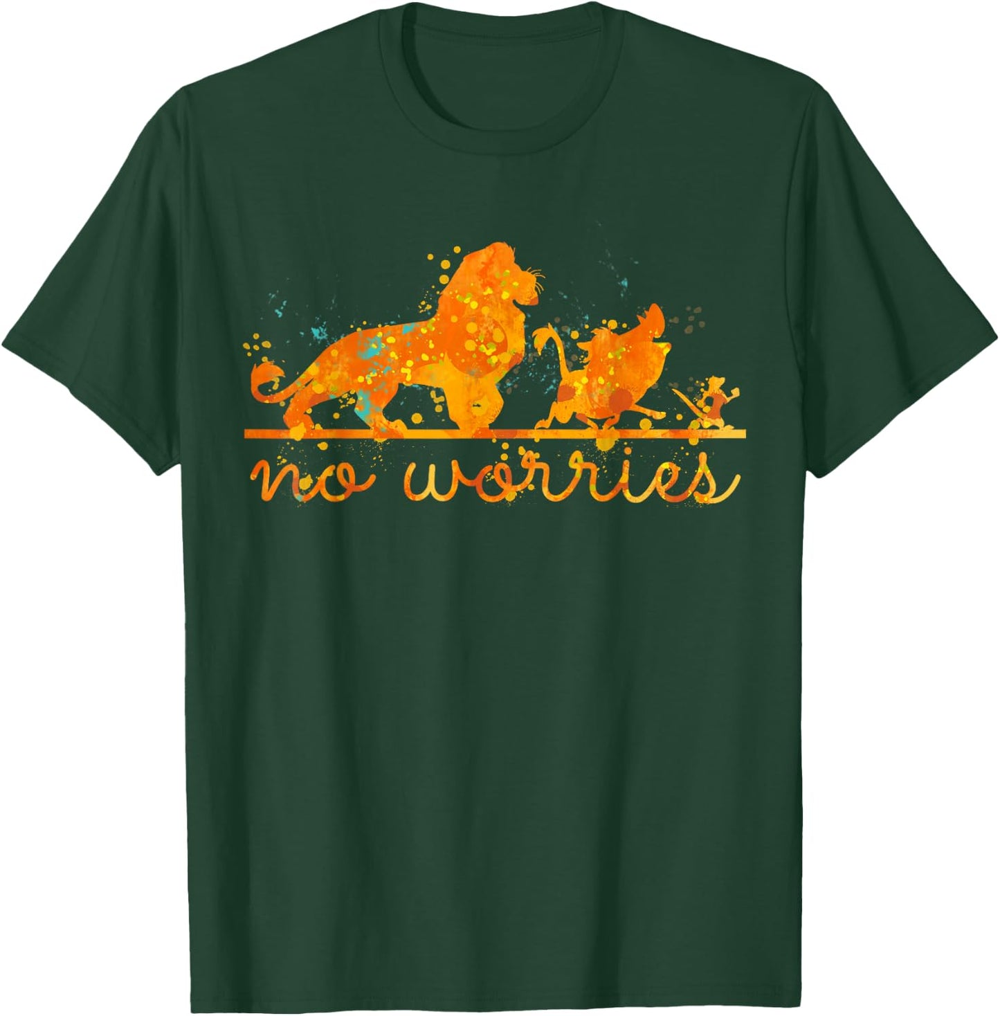 Disney The Lion King Group Shot No Worries Splatter T-Shirt - T-Shirt | Forest