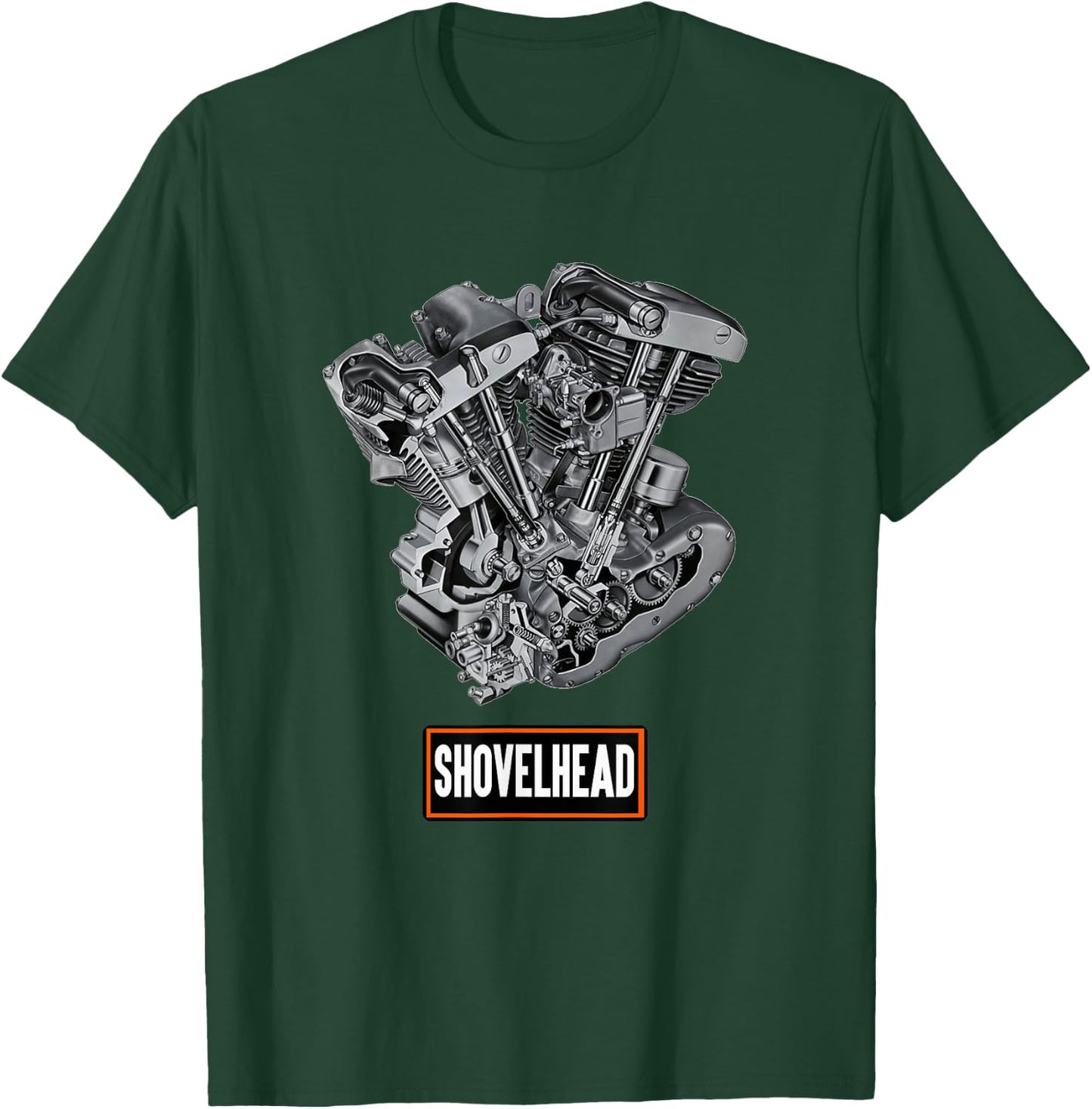 Vintage HD Motorcycle VTwin ShovelHead Engine Classic Biker T-Shirt - T-Shirt | Forest