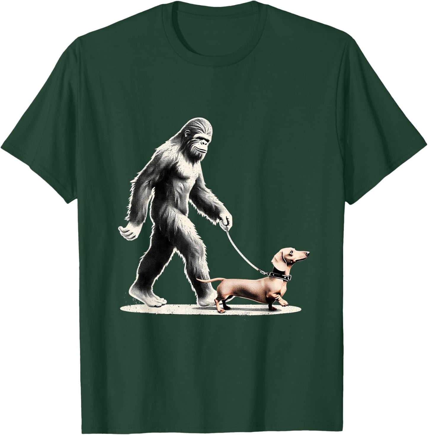 Bigfoot Walking Dachshund Funny Wiener Dog T-Shirt - T-Shirt | Forest