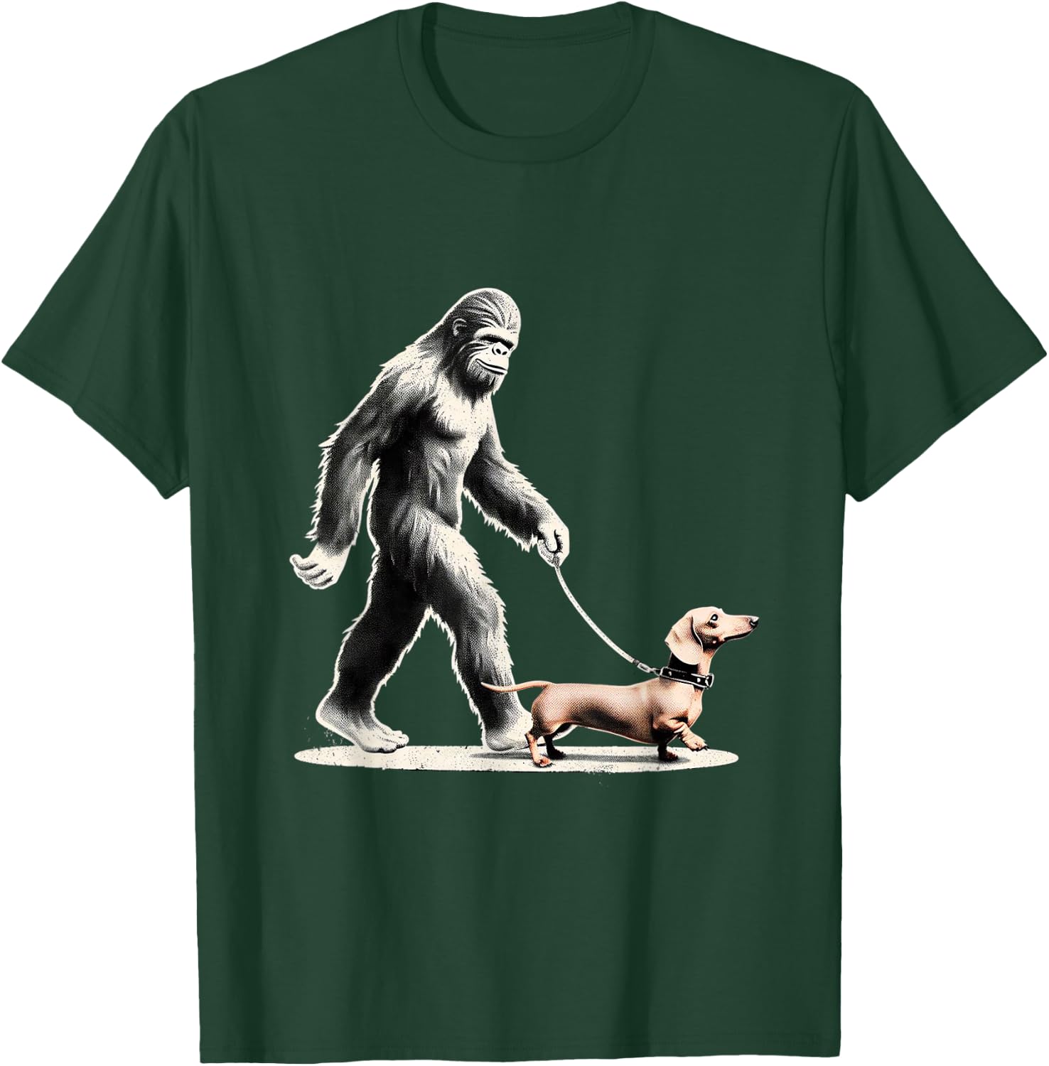 Bigfoot Walking Dachshund Funny Wiener Dog T-Shirt - T-Shirt | Forest