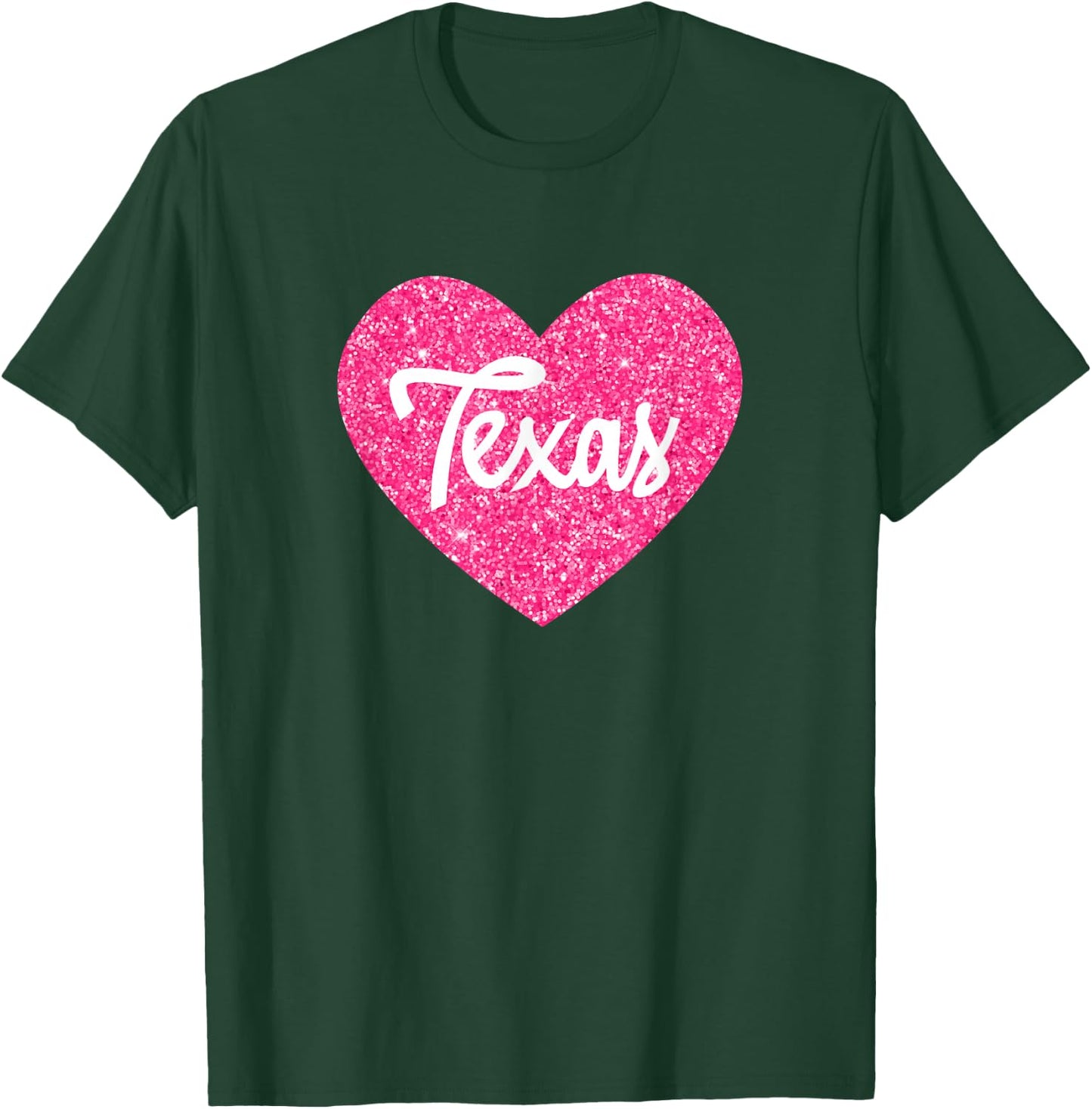 I Love Texas USA State Pink Heart Gift Girls T-Shirt - T-Shirt | Forest
