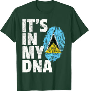 IT'S IN MY DNA St. Saint Lucia Flag Pride National Country T-Shirt - T-Shirt | Forest