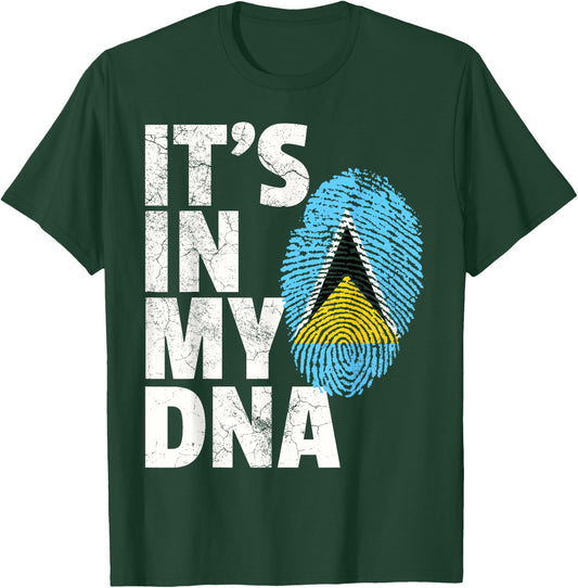 IT'S IN MY DNA St. Saint Lucia Flag Pride National Country T-Shirt - T-Shirt | Forest