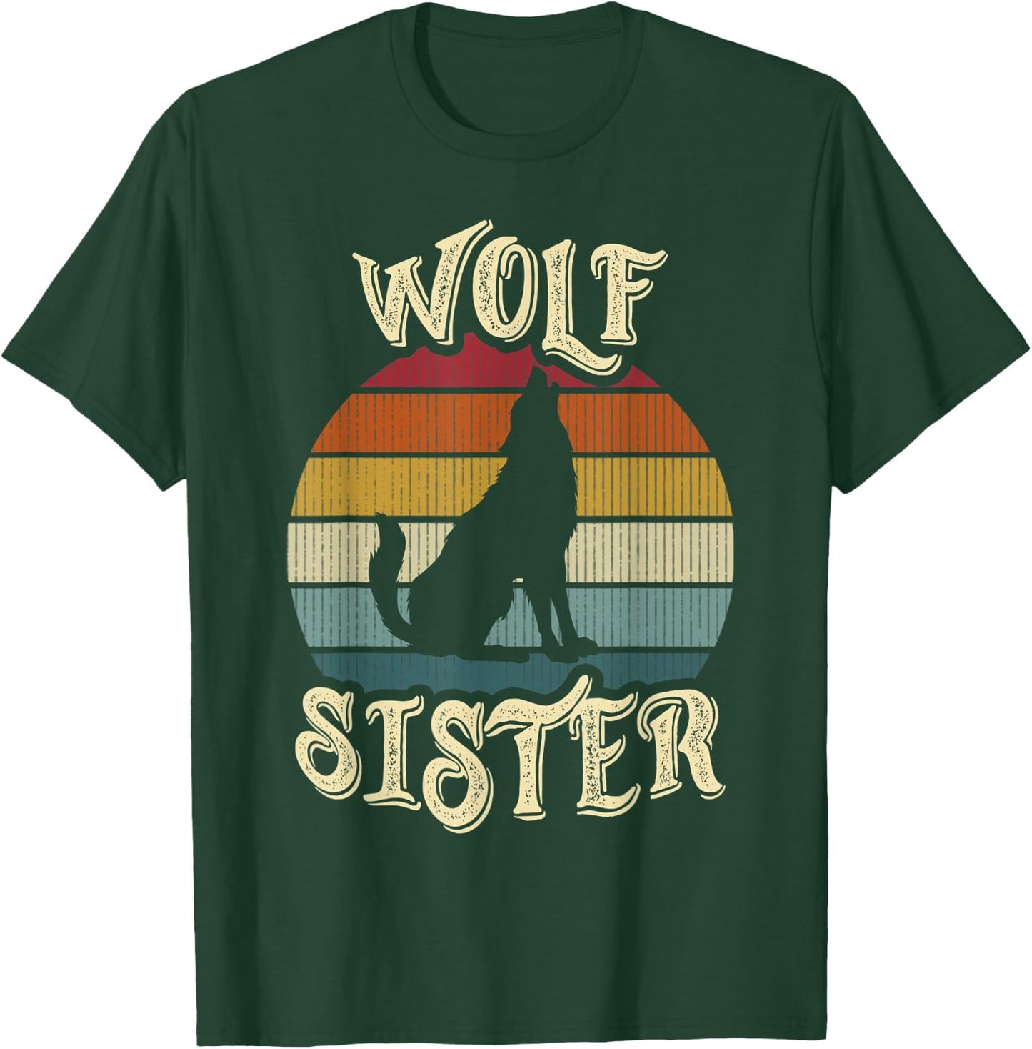 Wolf Sister Wolves Lover Vintage Funny Cute Pet T-Shirt - T-Shirt | Forest