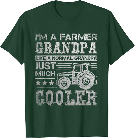 Fathers Day Gift Grandpa Tractor Farmer T-Shirt - T-Shirt | Forest