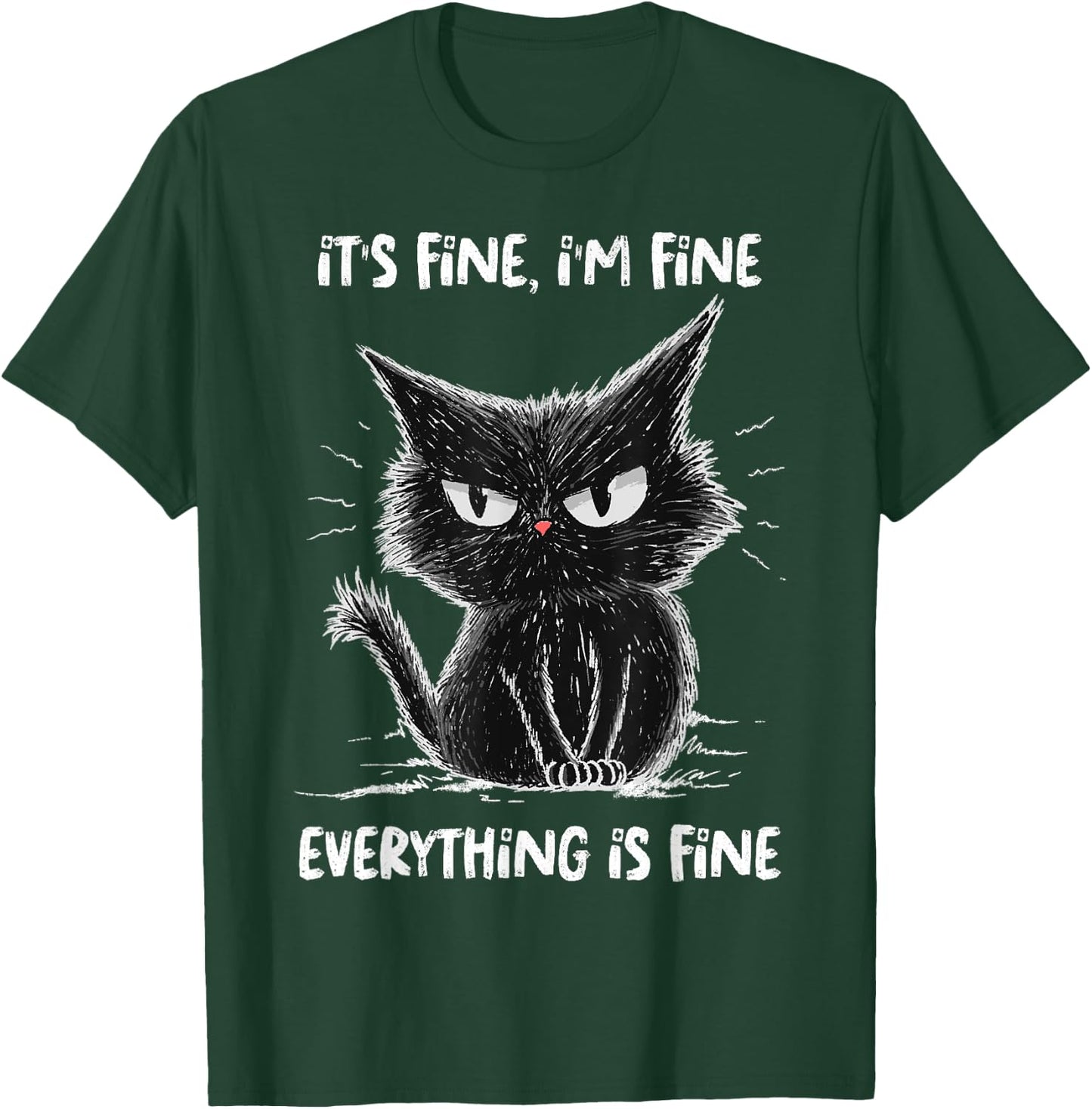 GoshWow -Adults Kids Casual Wear Vacation Black Cat-Themed T-Shirt - T-Shirt | Forest