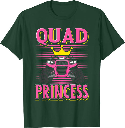 Quad Princess ATV Riding Girls Muddy Four Wheeling Off Road T-Shirt - T-Shirt | Forest