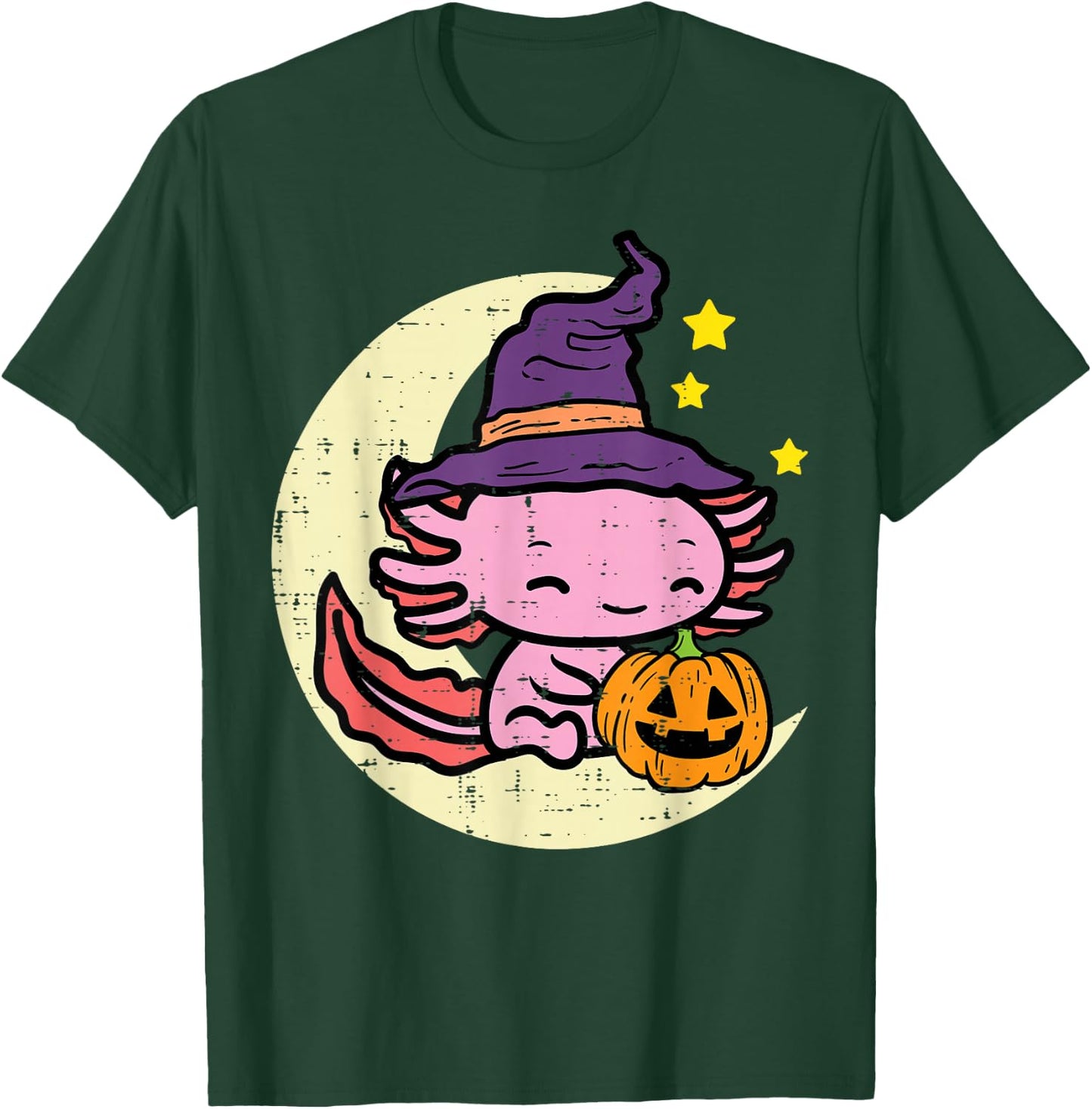 Halloween Axolotl Cute Fall Costume Girls Kids Toddler Women T-Shirt - T-Shirt | Forest