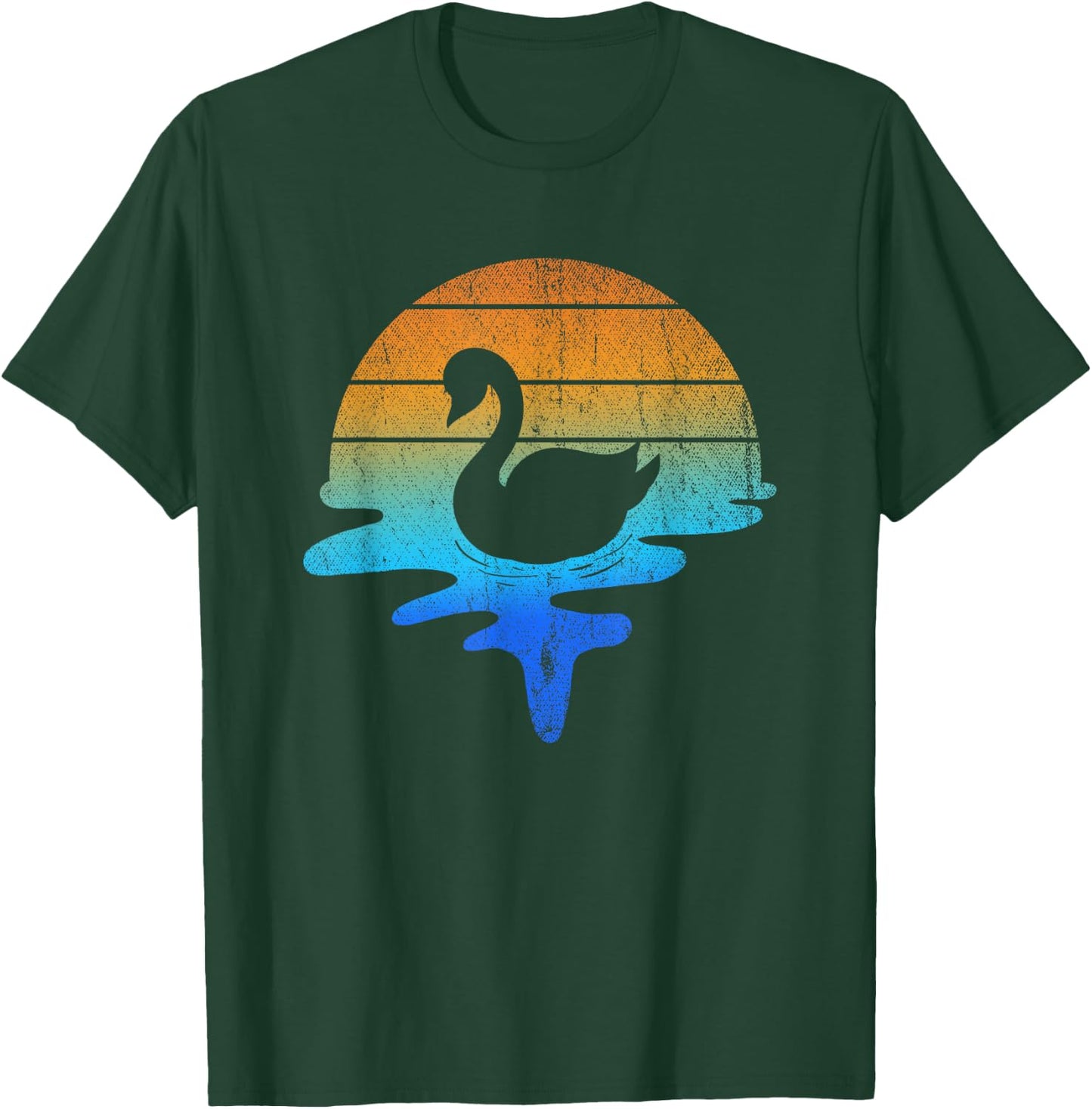 Retro Lake Cute Animal Bird Zoo Keeper Gift Pretty Swan T-Shirt - T-Shirt | Forest