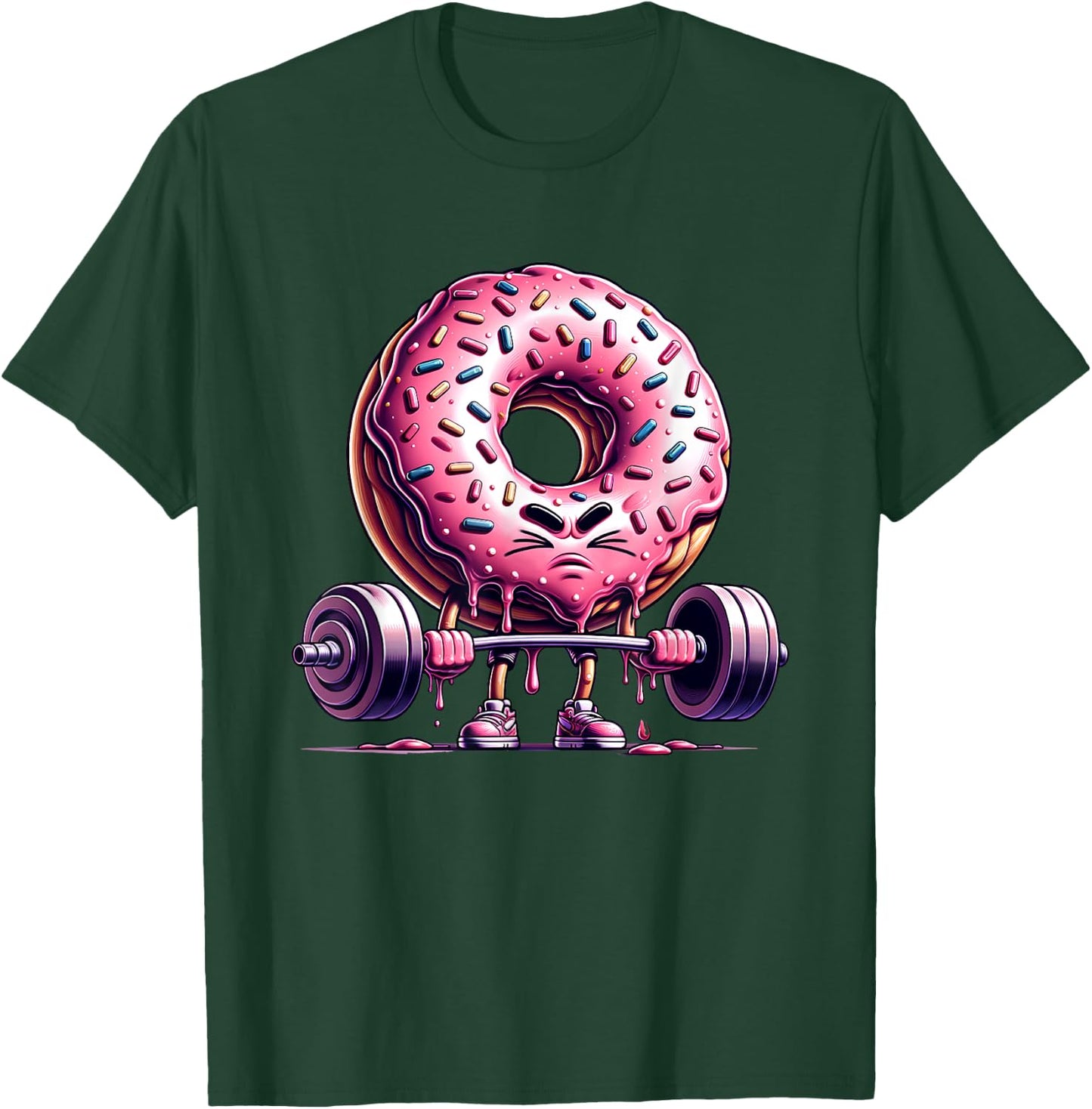 Donut Deadlift Weightlifing Funny Fitness Workout Gym Lover T-Shirt - T-Shirt | Forest