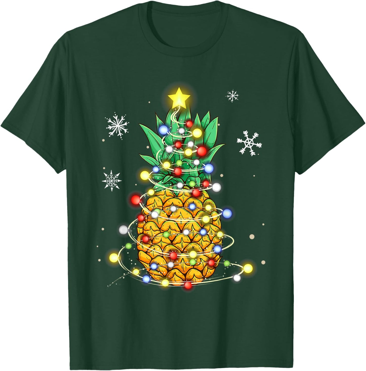Pineapple Christmas Shirt -Kids Black Small Christmas Tree T-Shirt - T-Shirt | Forest