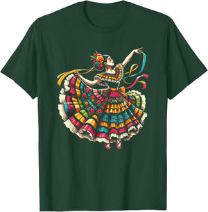 Ballet Folklorico Dancer Mexico Traditional Mexican Dance T-Shirt - T-Shirt | Forest