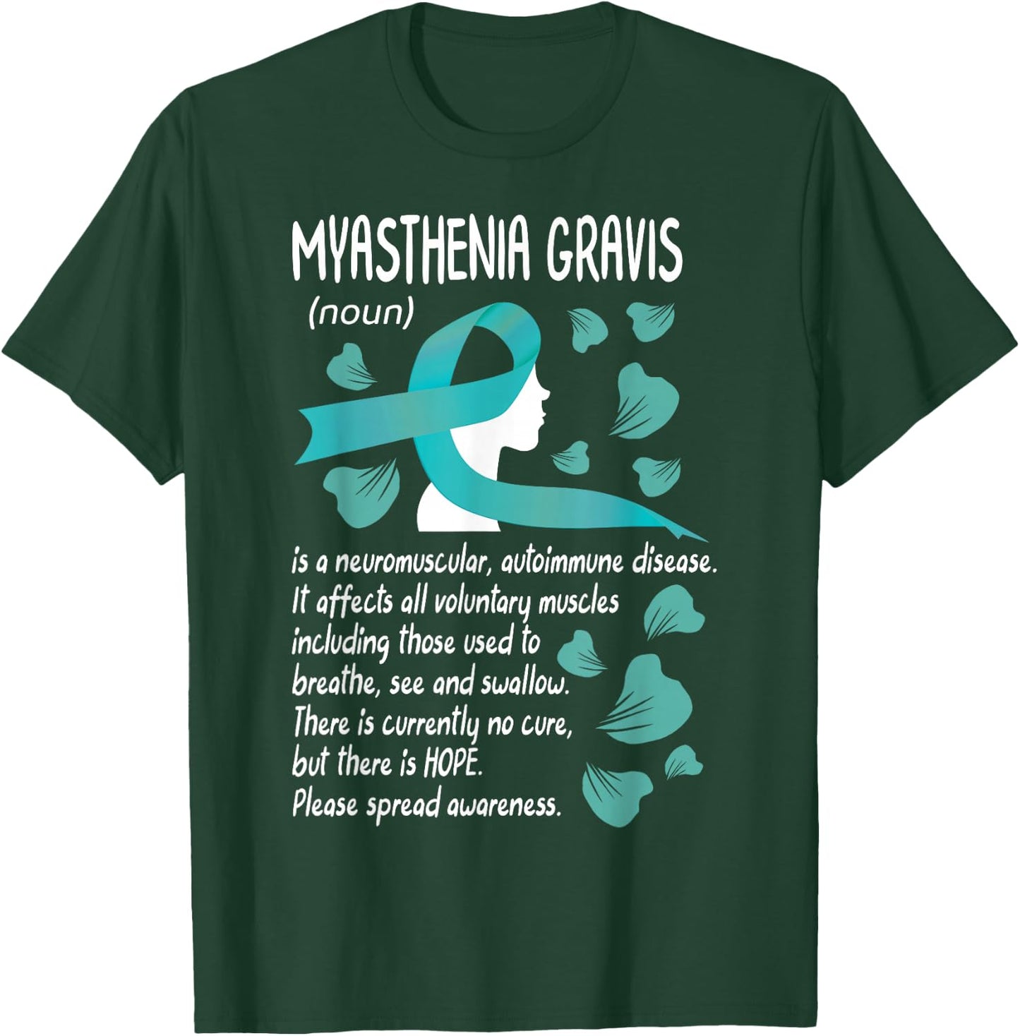 MG Awareness Myasthenia Gravis Neuromuscular Disease Family T-Shirt - T-Shirt | Forest