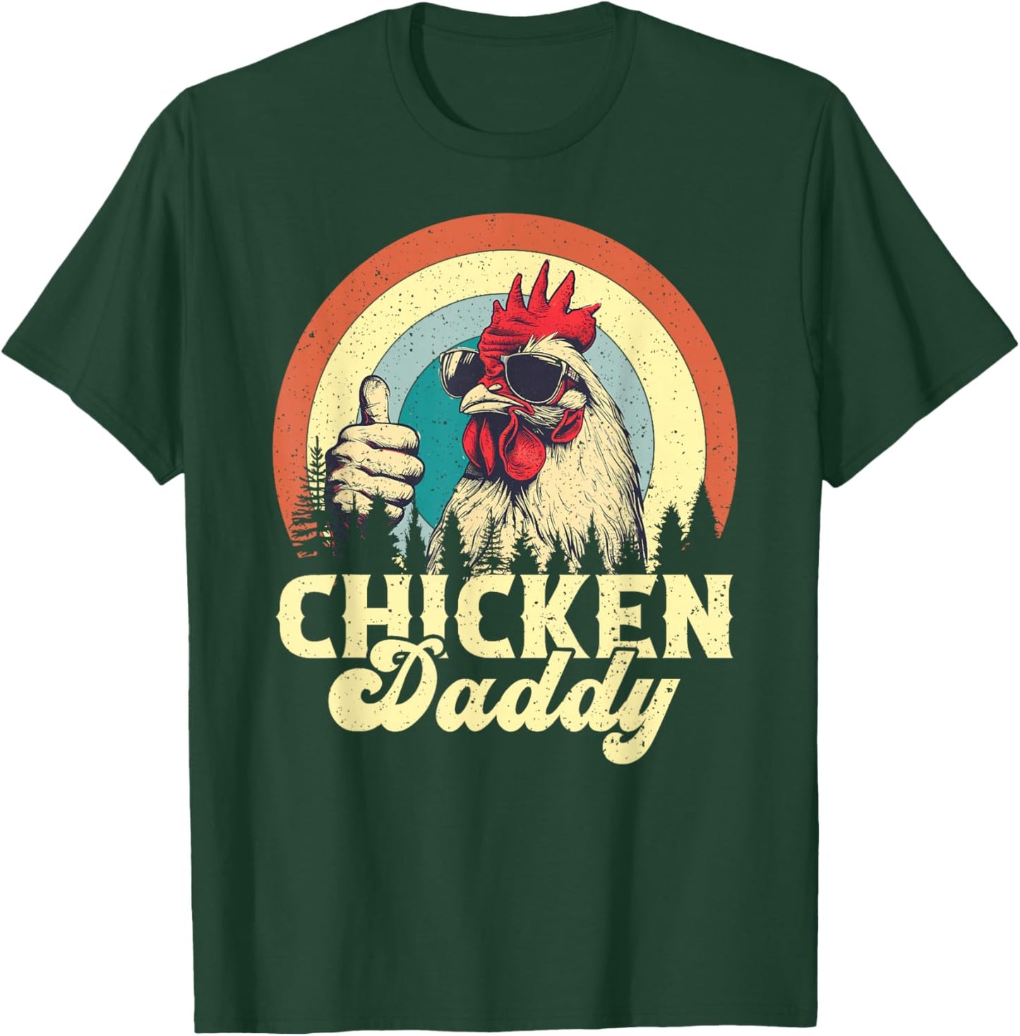 Chicken Daddy Vintage Poultry Farmer Funny Fathers Day T-Shirt - T-Shirt | Forest