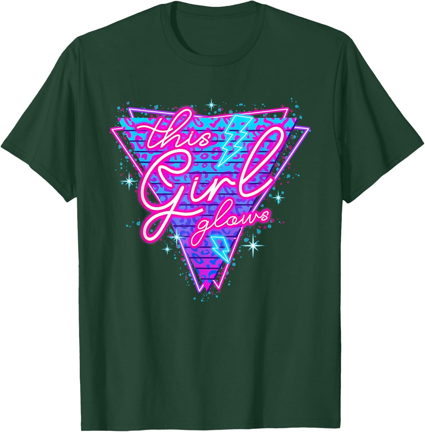 This Girl Glows for Kids Tie Dye Colors 80's and 90's T-Shirt - T-Shirt | Forest