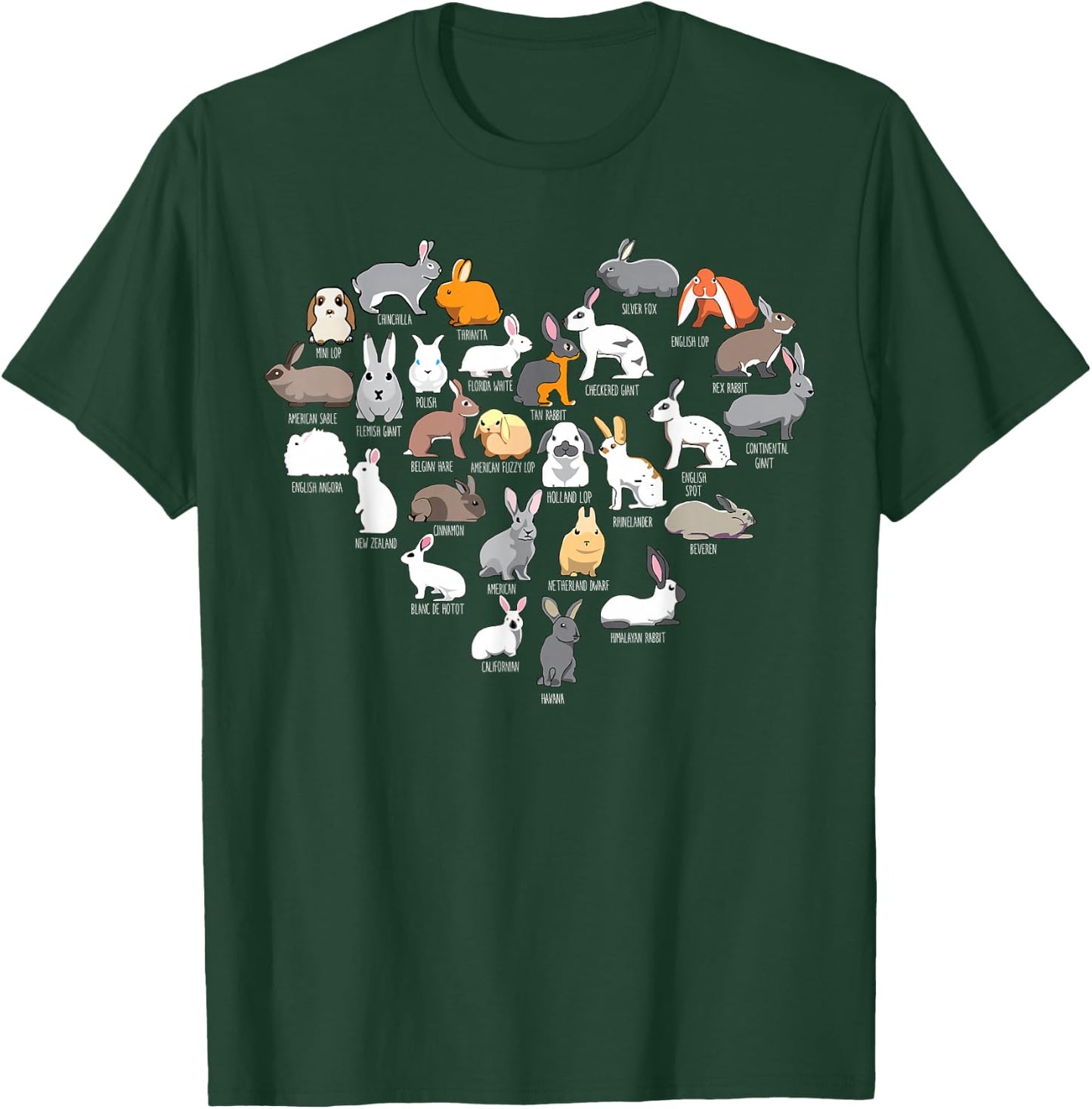 Love Bunnies Funny Rabbit Heart Small T-Shirt - T-Shirt | Forest