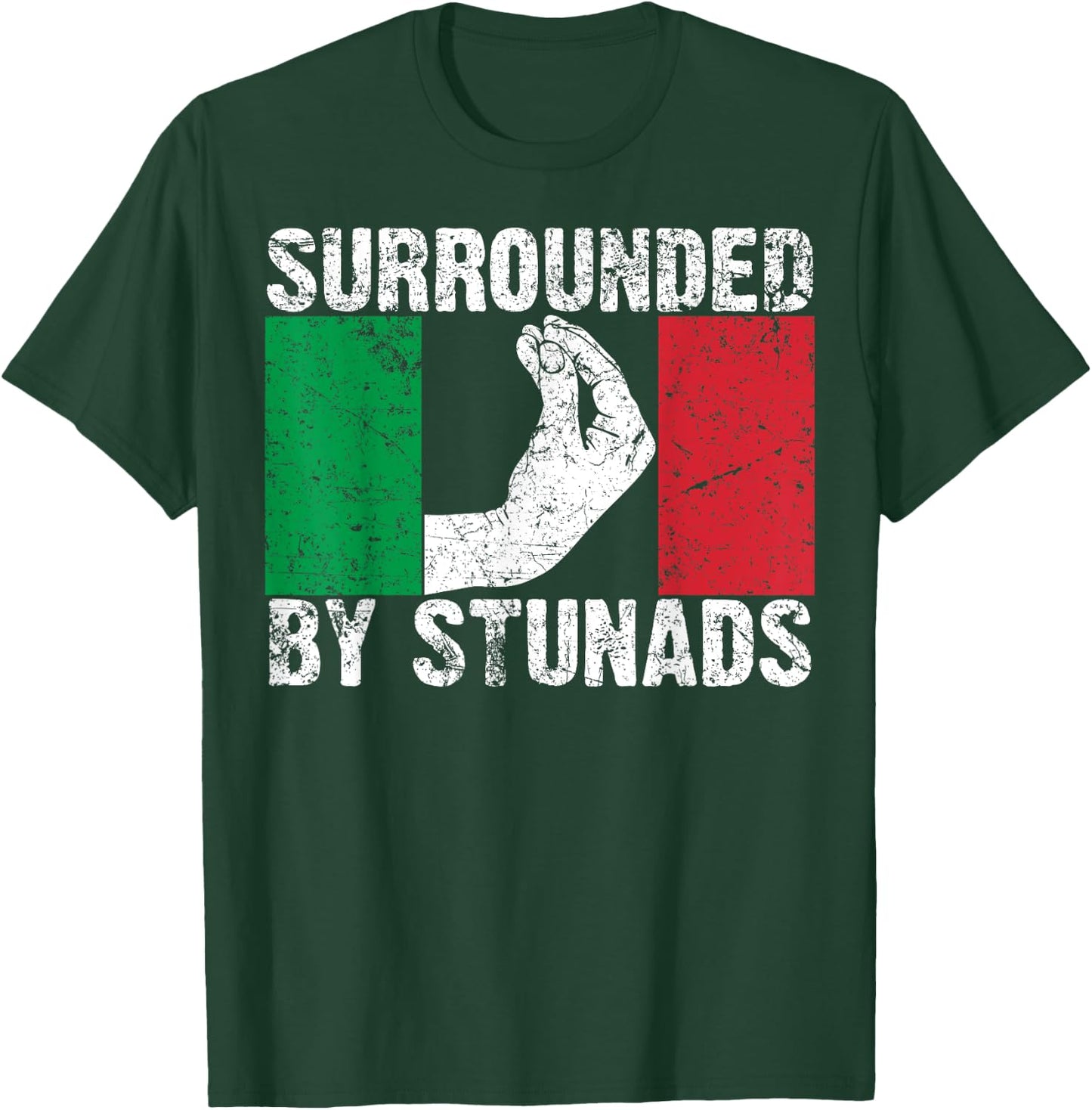 Funny Italian Gift Women Cool Surrounded By Stunads T-Shirt - T-Shirt | Forest